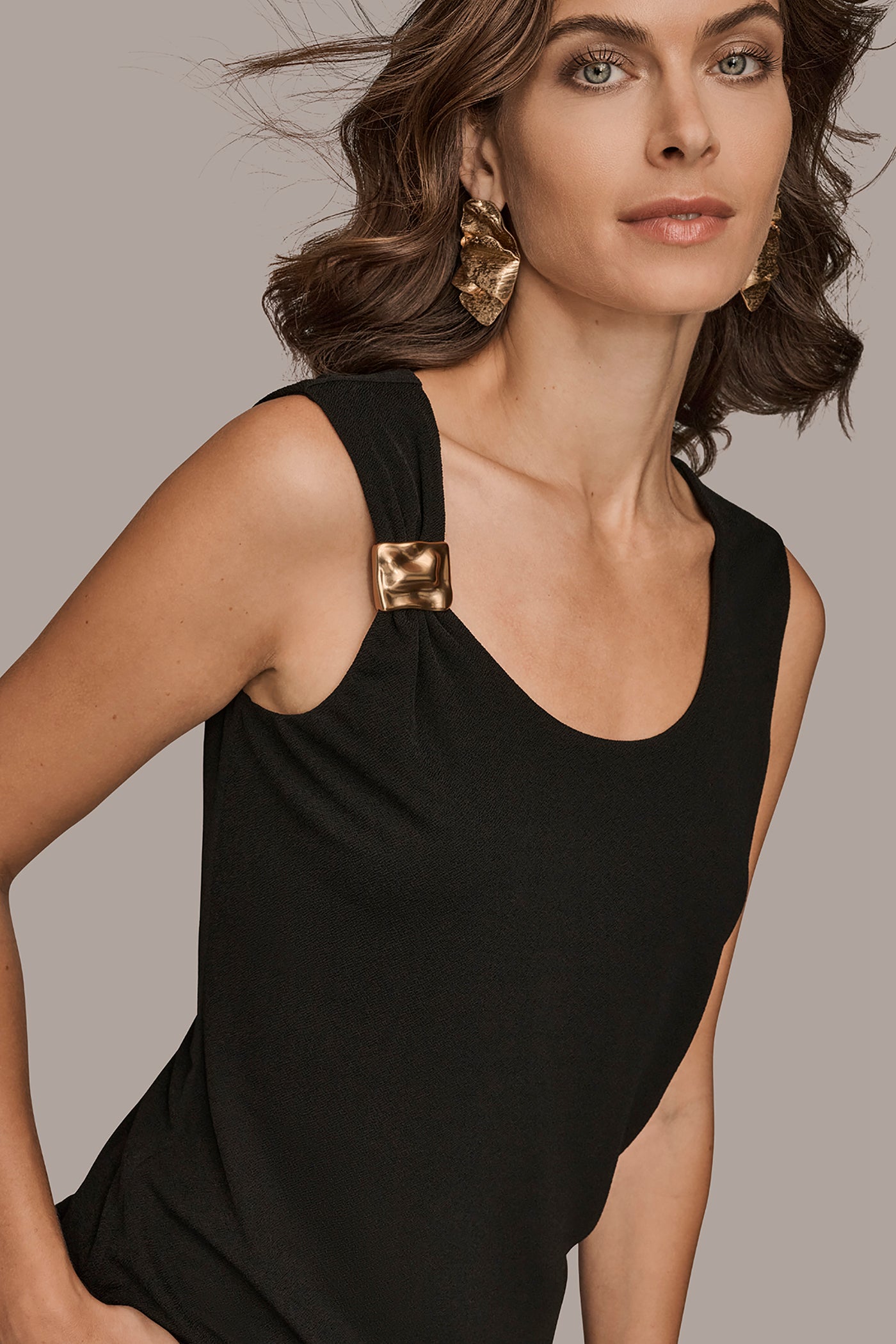 Scoop Neck Top with Hardware Detail VIEW 5 | Tops