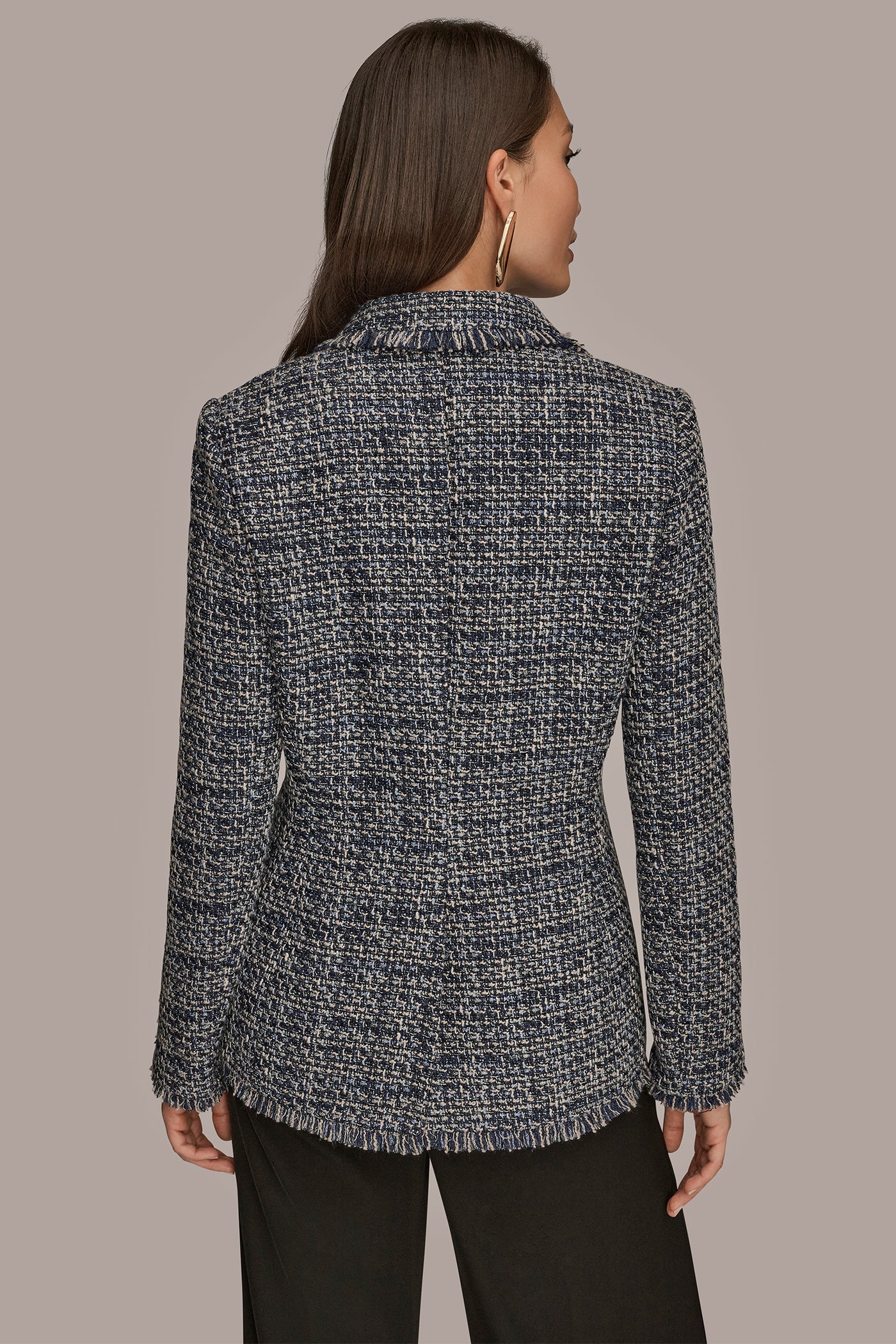 ONE-BUTTON TWEED BLAZER | View 2 | Blazers & Vests
