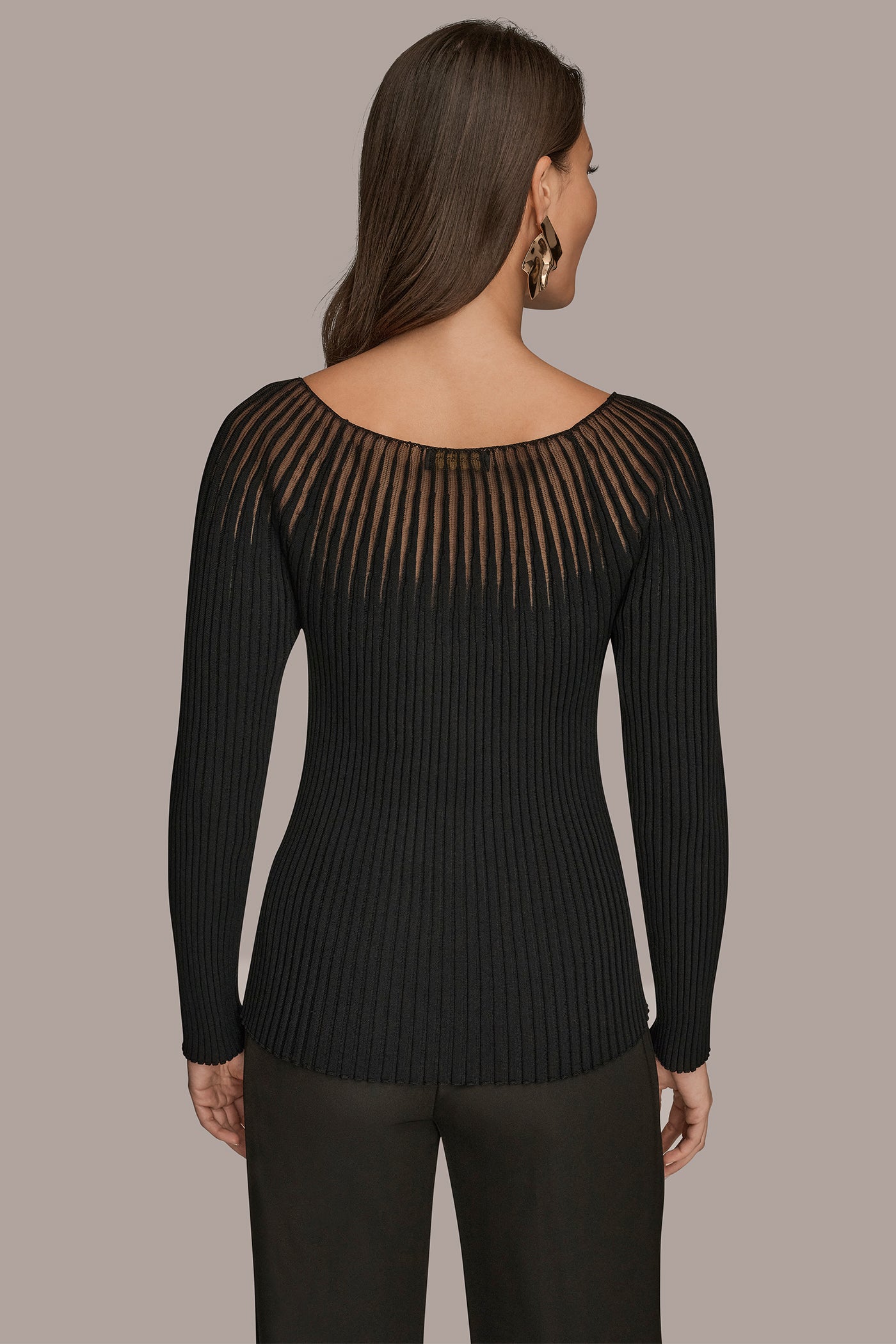 SHEER RIBBED SWEATER | View 2 | Sweaters