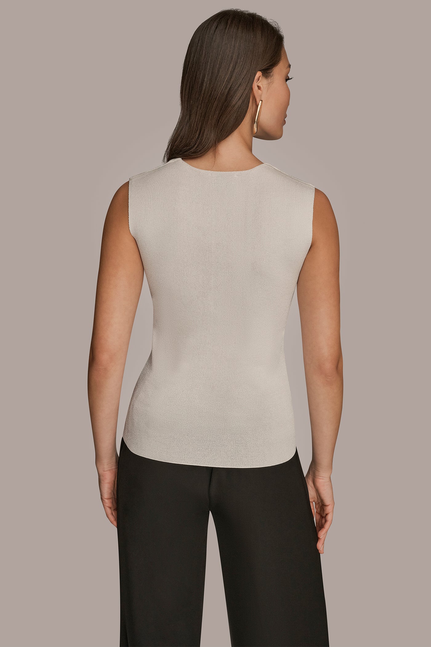 SLEEVELESS METALLIC SWEATER | View 2 | Clothing
