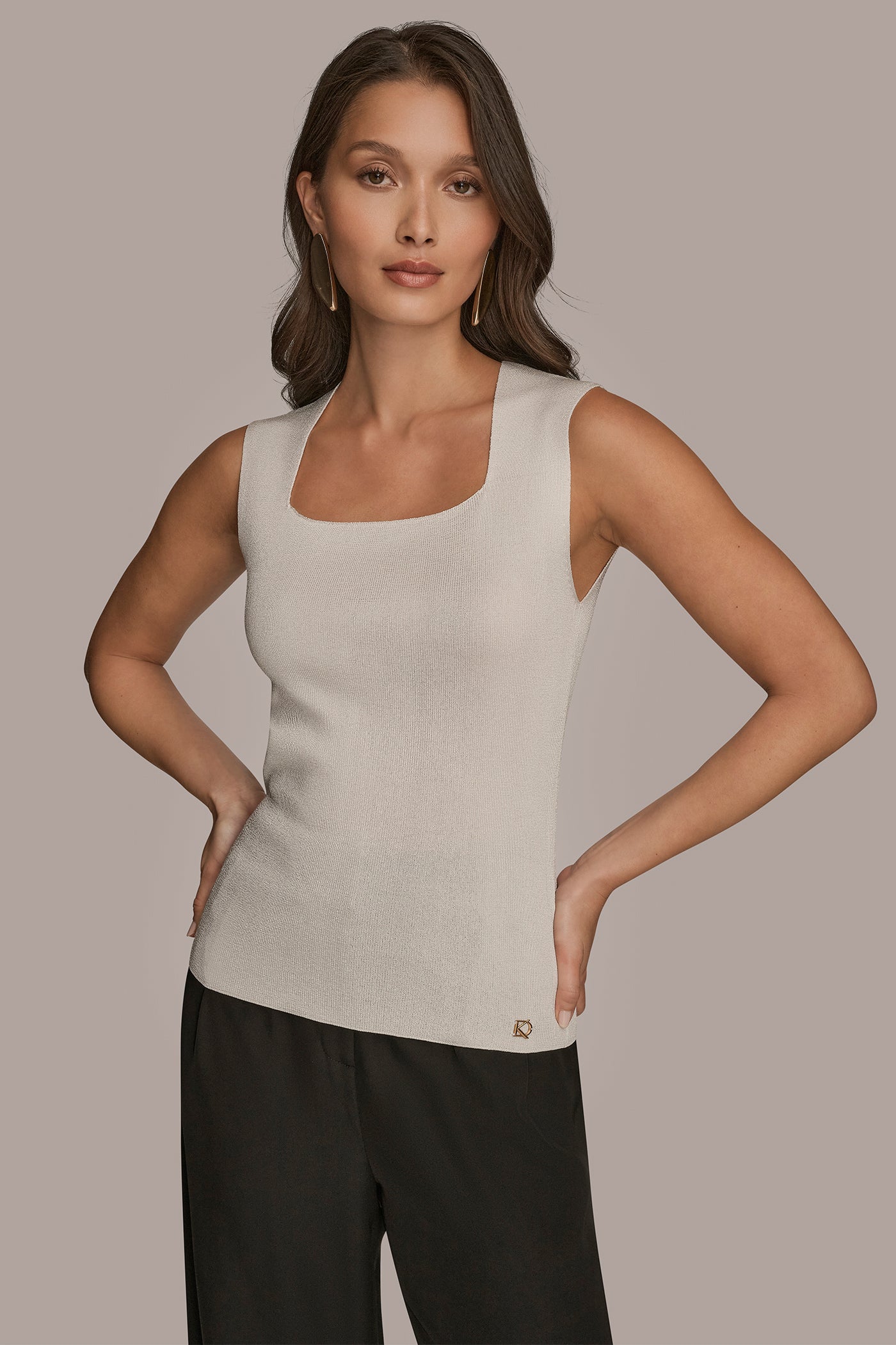 SLEEVELESS METALLIC SWEATER | View 1 | Clothing