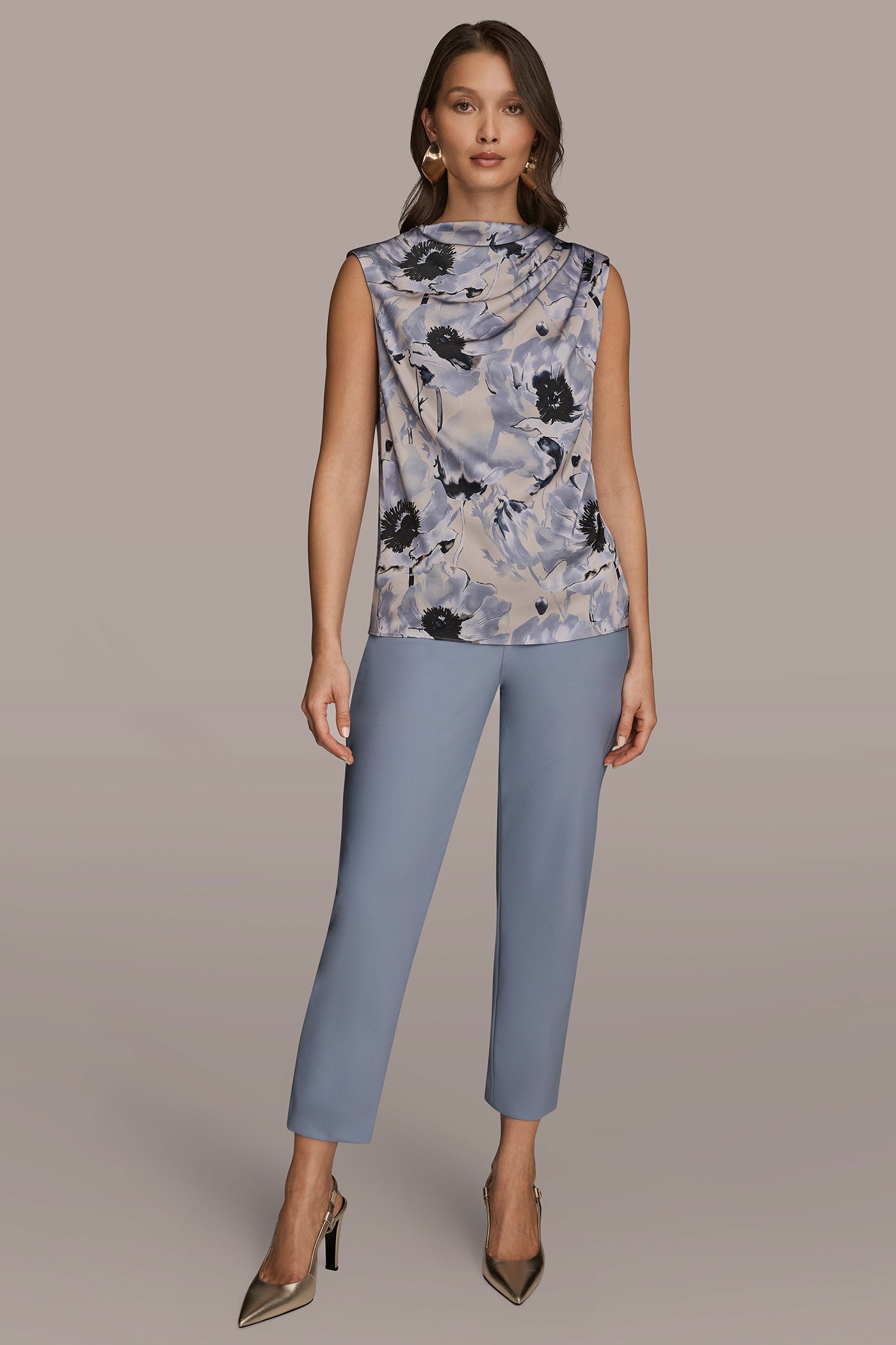 GATHERED SHOULDER SLEEVELESS BLOUSE VIEW 6 | Tops