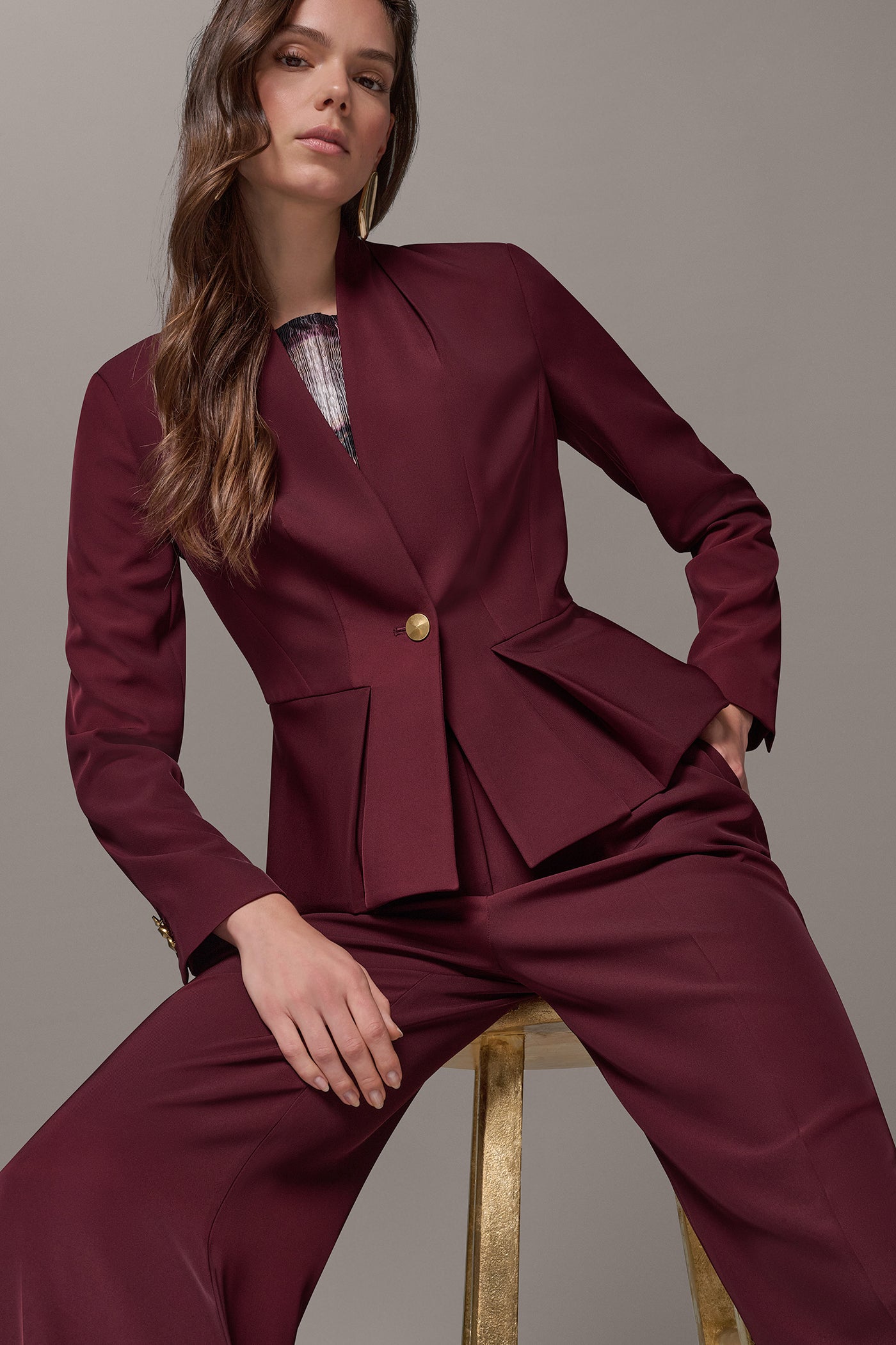 ONE BUTTON PEPLUM BLAZER VIEW 14