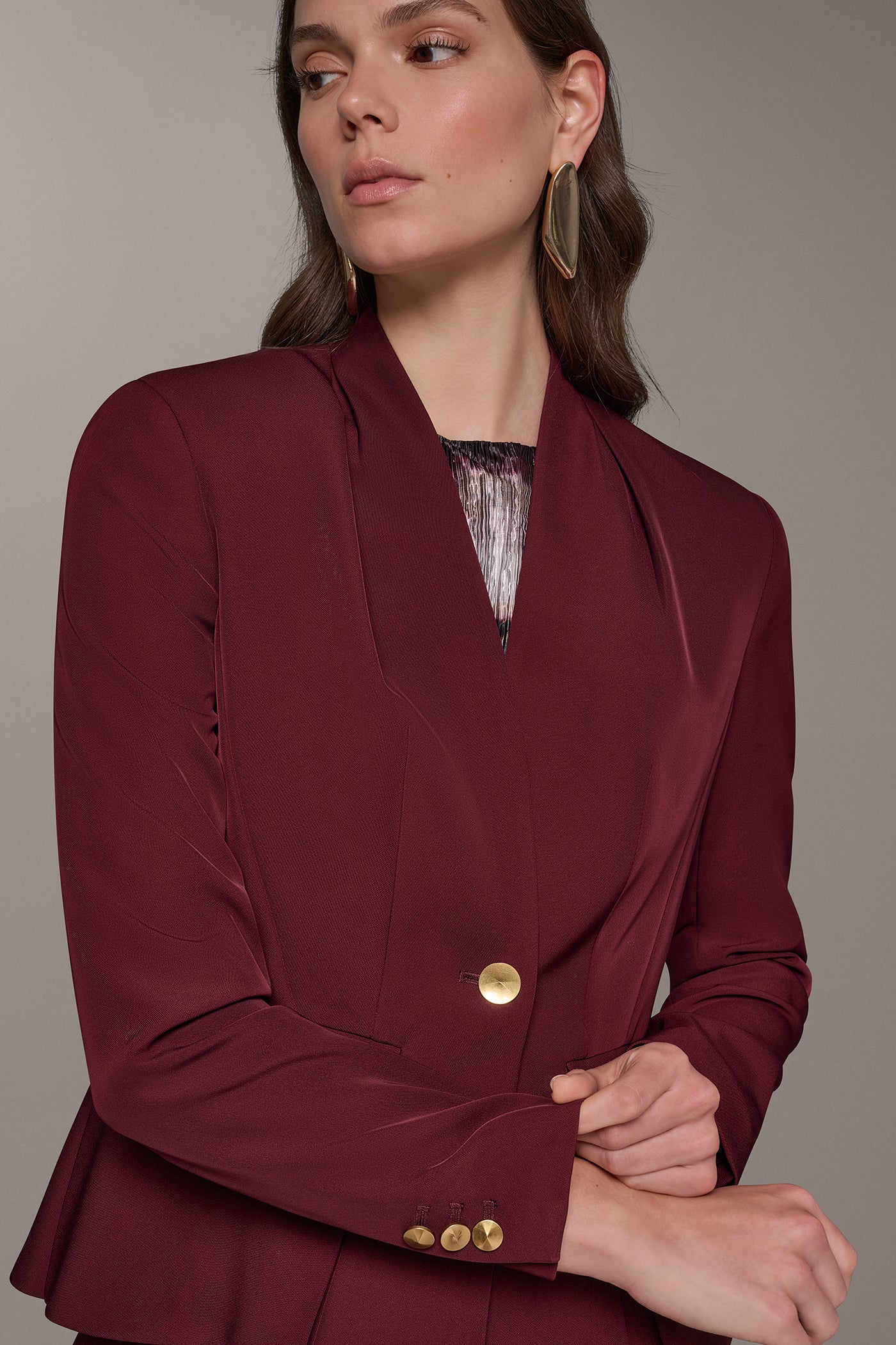 ONE BUTTON PEPLUM BLAZER VIEW 6