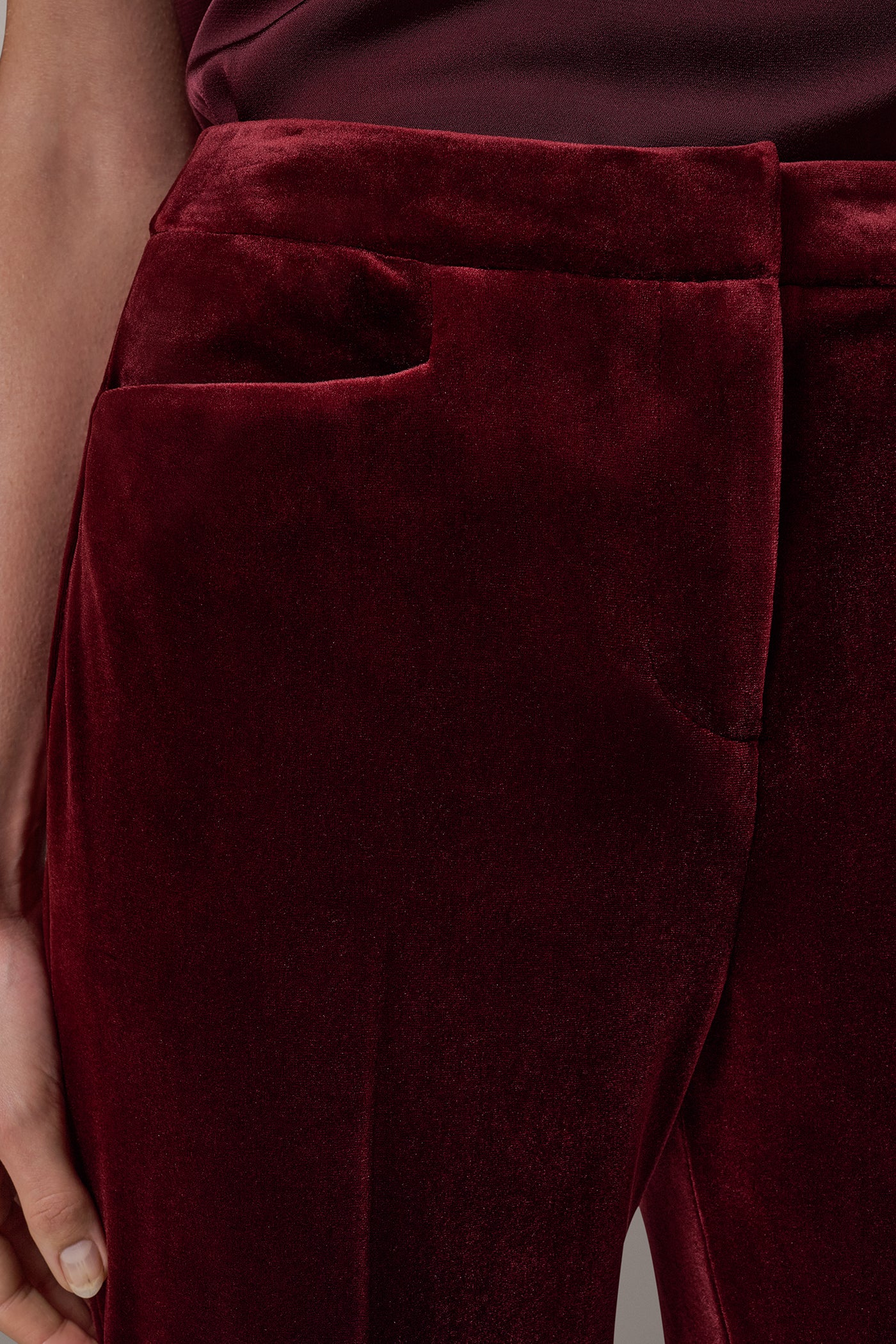 MID-RISE VELVET STRAIGHT-LEG SUIT PANT VIEW 5