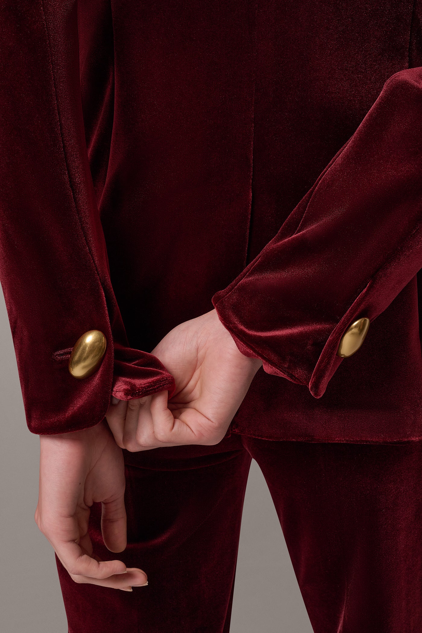 VELVET ONE BUTTON SUIT BLAZER VIEW 6