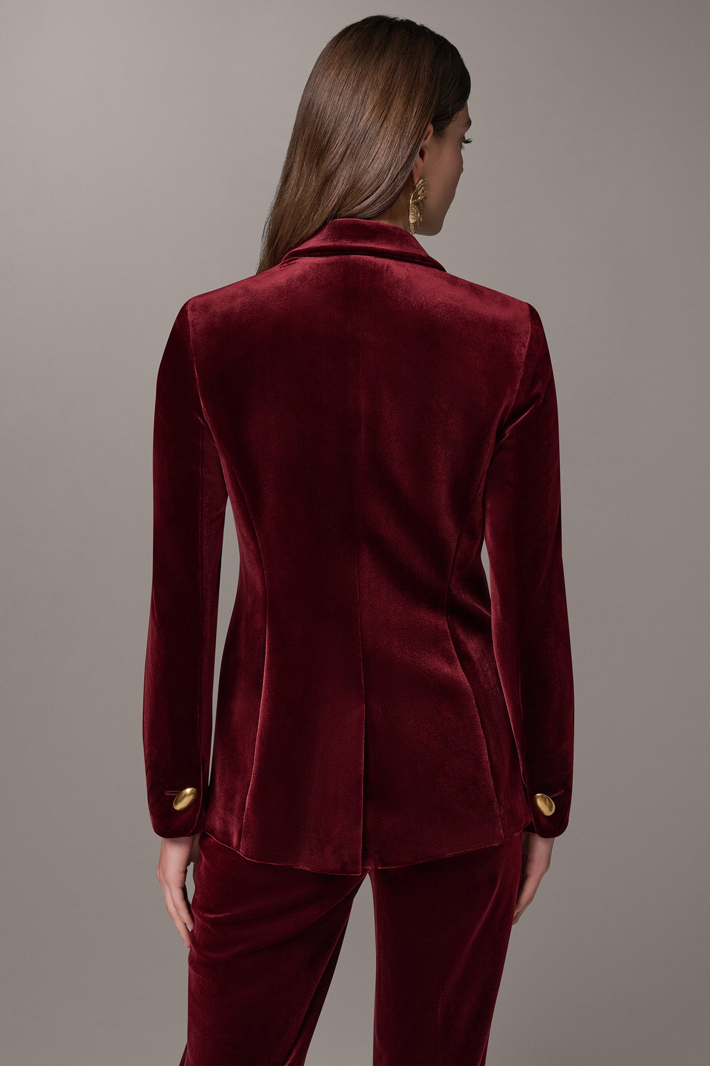 VELVET ONE BUTTON SUIT BLAZER VIEW 2