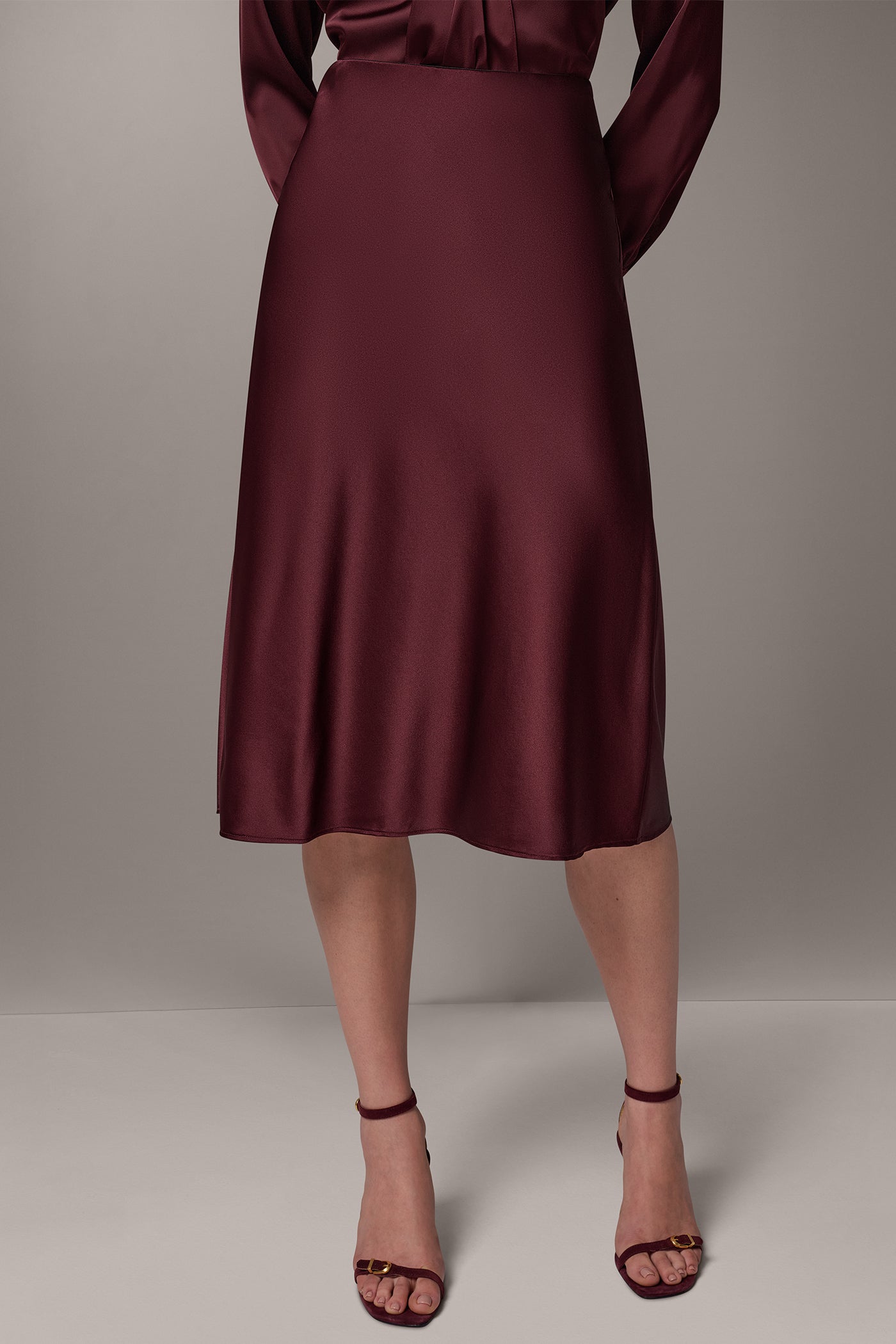 SATIN MIDI SKIRT VIEW 1