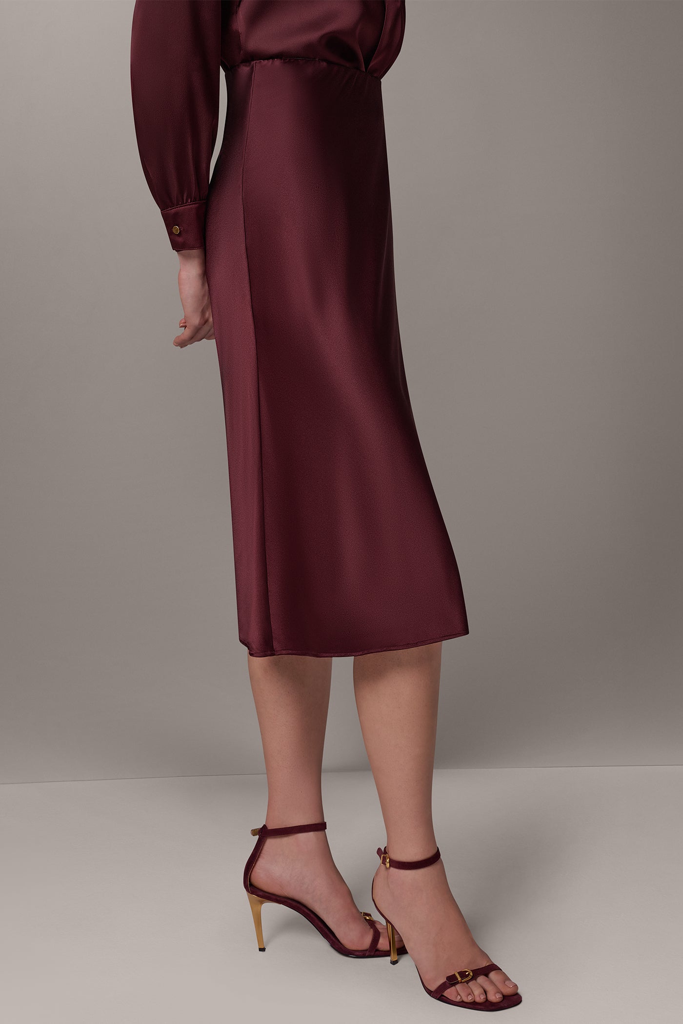 SATIN MIDI SKIRT VIEW 2