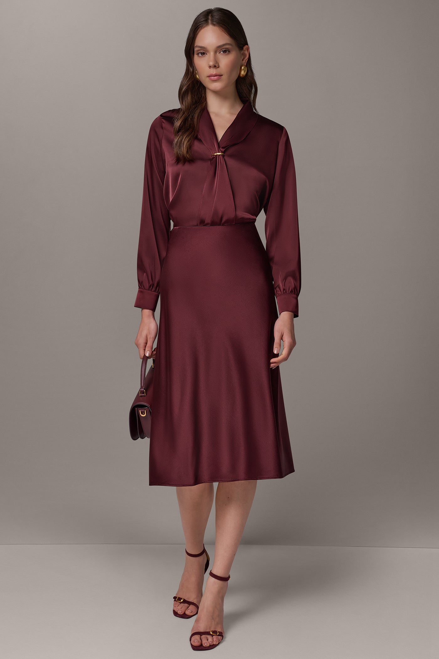 SATIN MIDI SKIRT VIEW 4