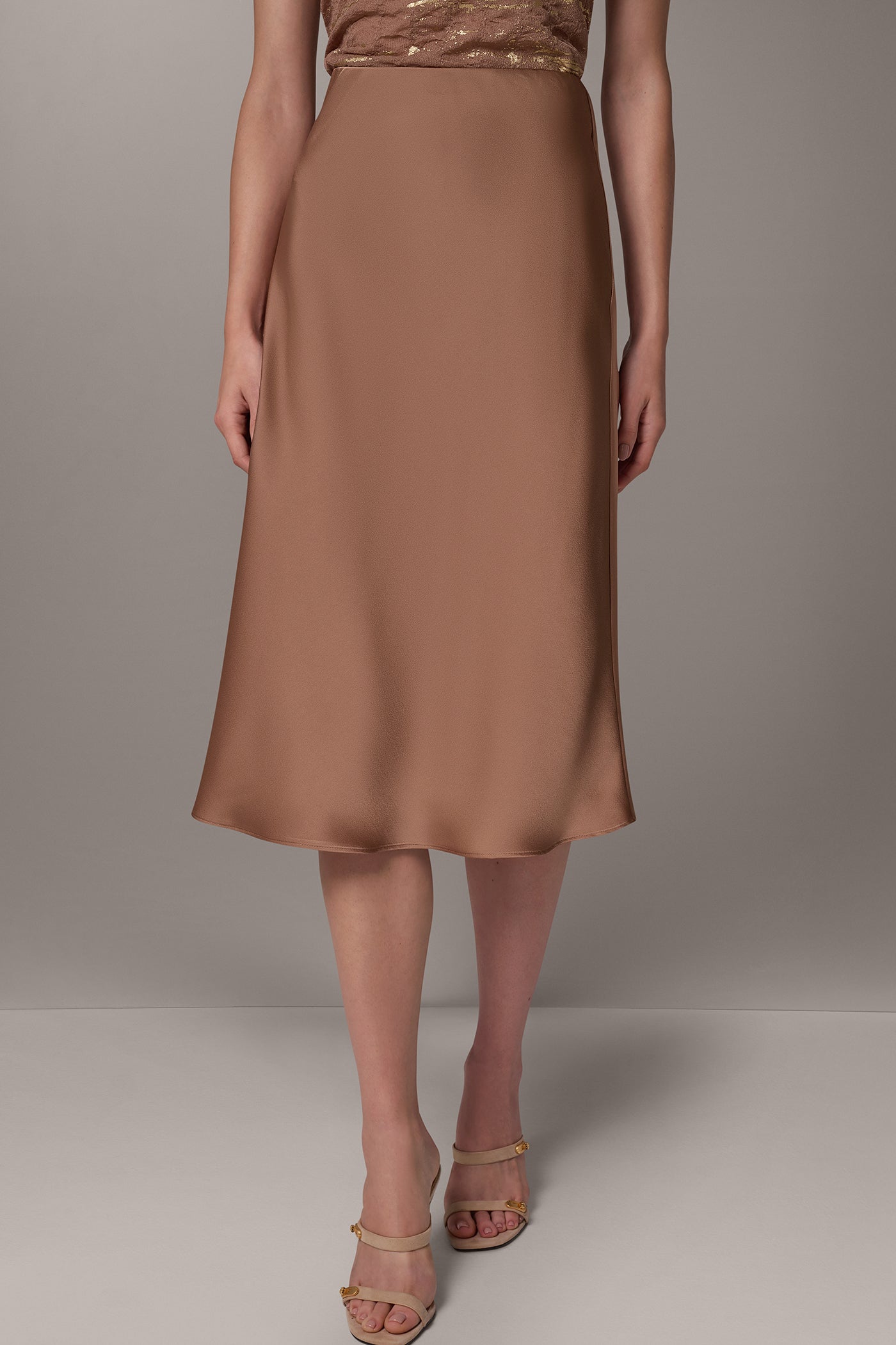 SATIN MIDI SKIRT