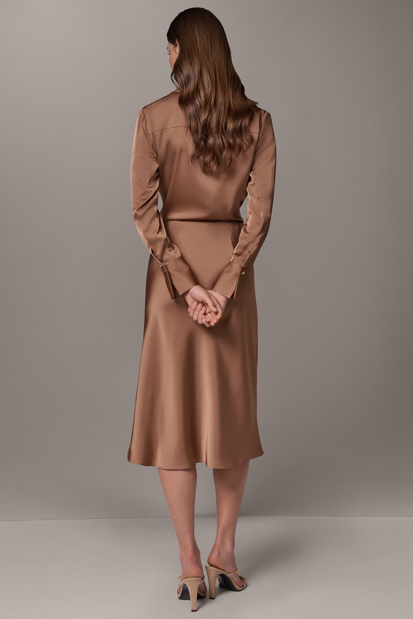 SATIN MIDI SKIRT VIEW 7 | Clothing
