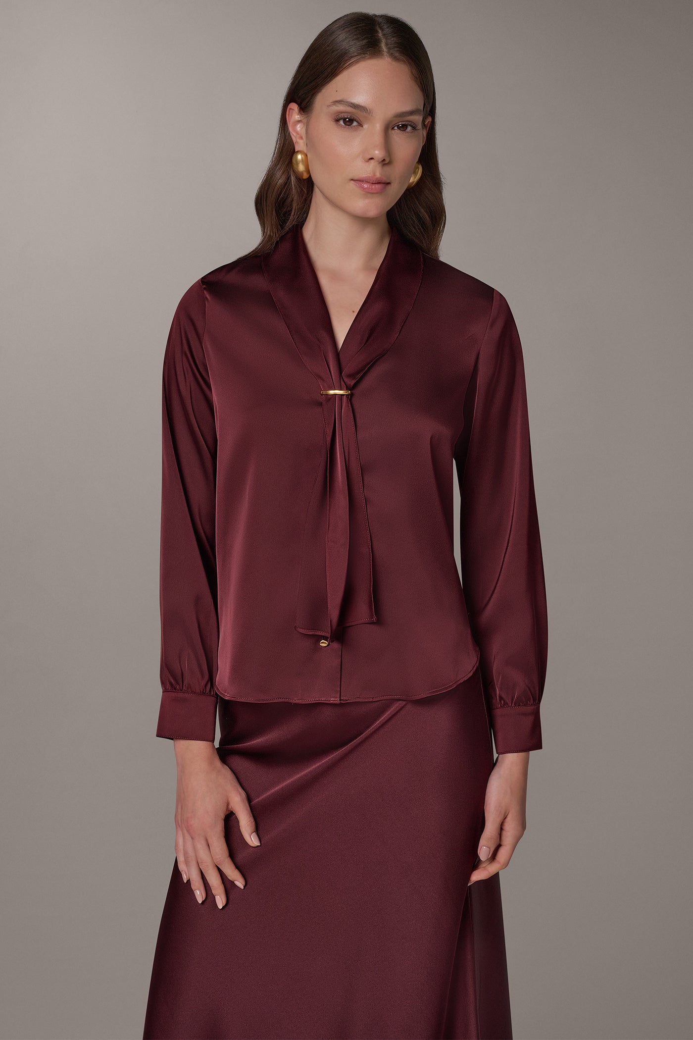 SCARF NECK BLOUSE VIEW 1