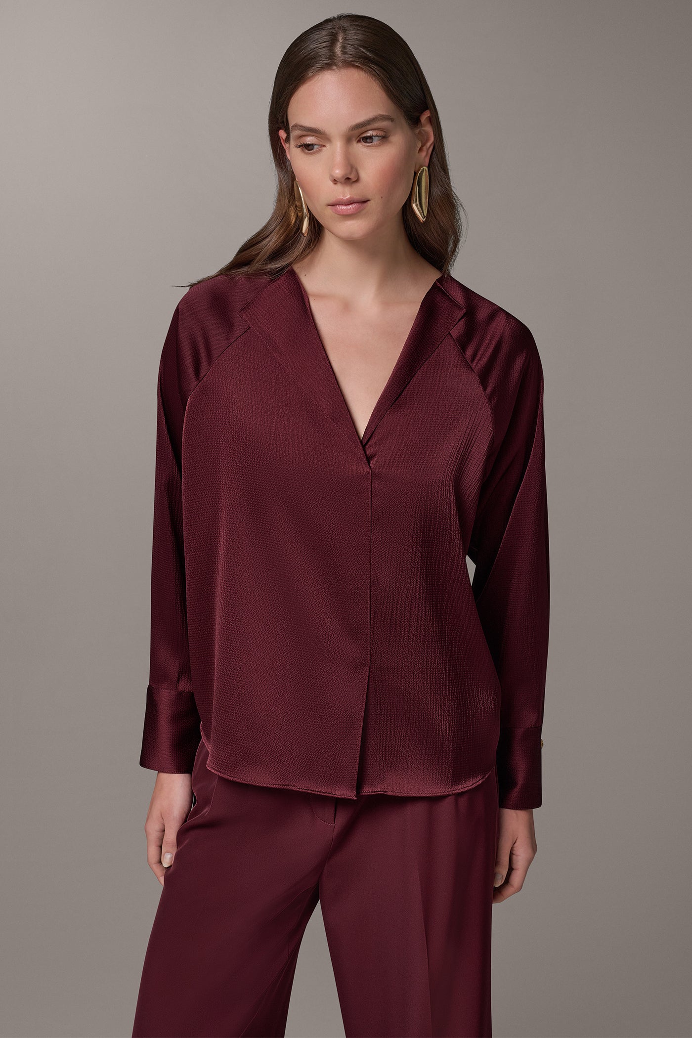 OFF-CENTER V-NECK BLOUSE VIEW 1