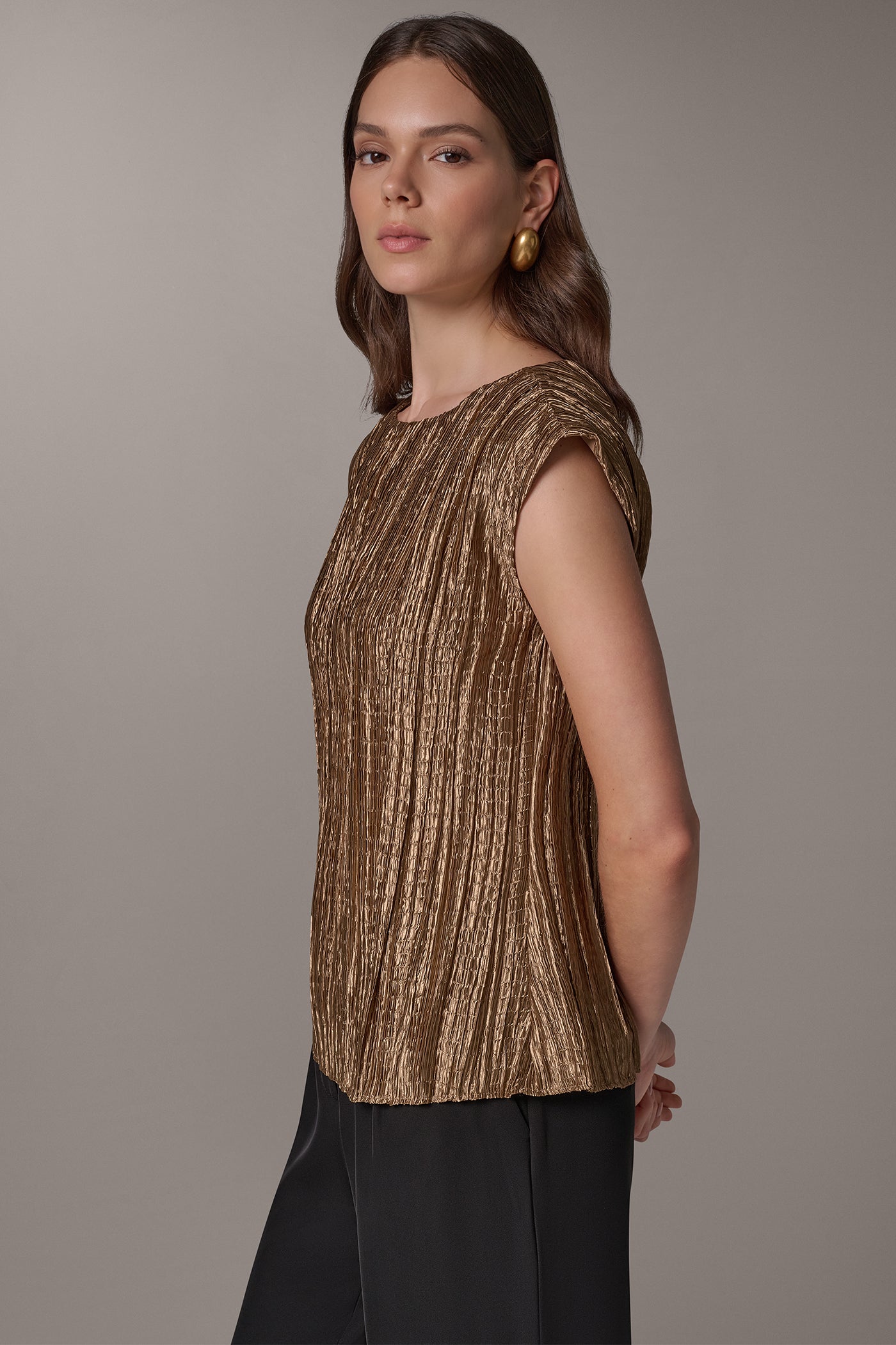 METALLIC CRINKLE BLOUSE VIEW 4 | New Arrivals