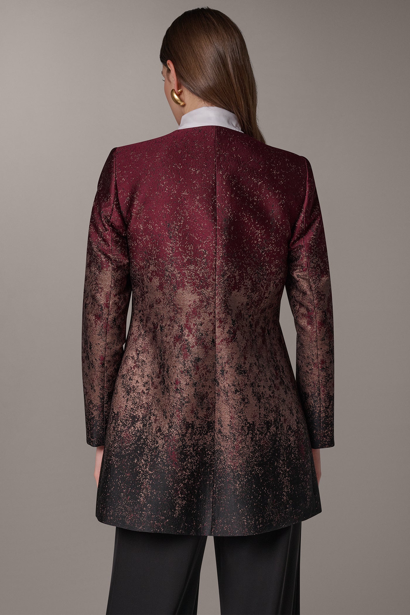 METALLIC OPEN-FRONT JACKET VIEW 3
