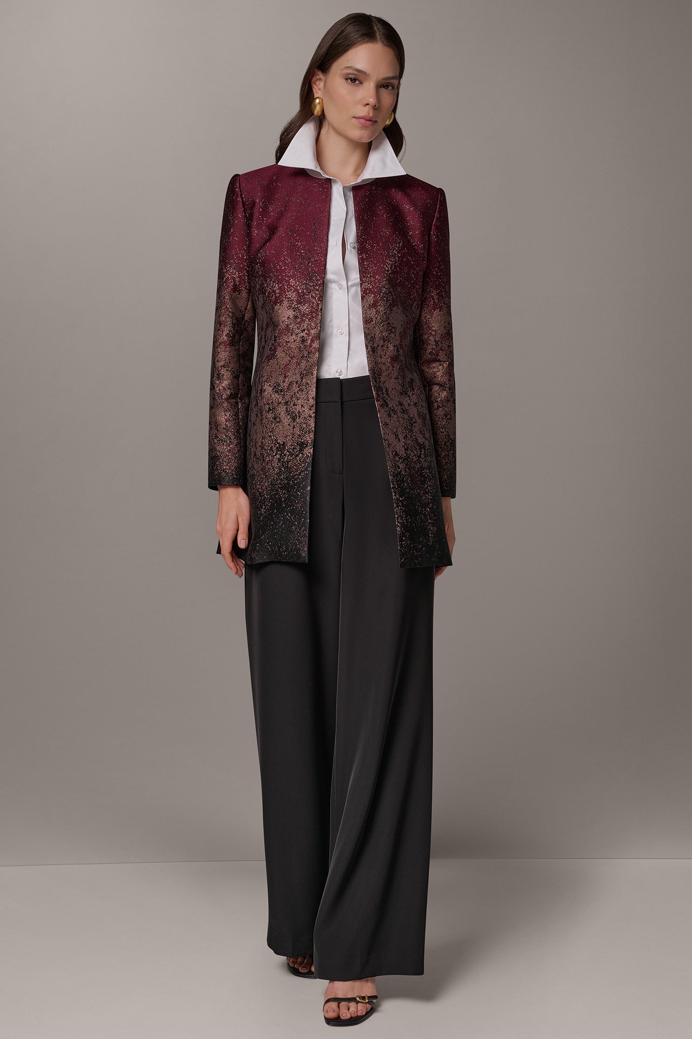 METALLIC OPEN-FRONT JACKET VIEW 5