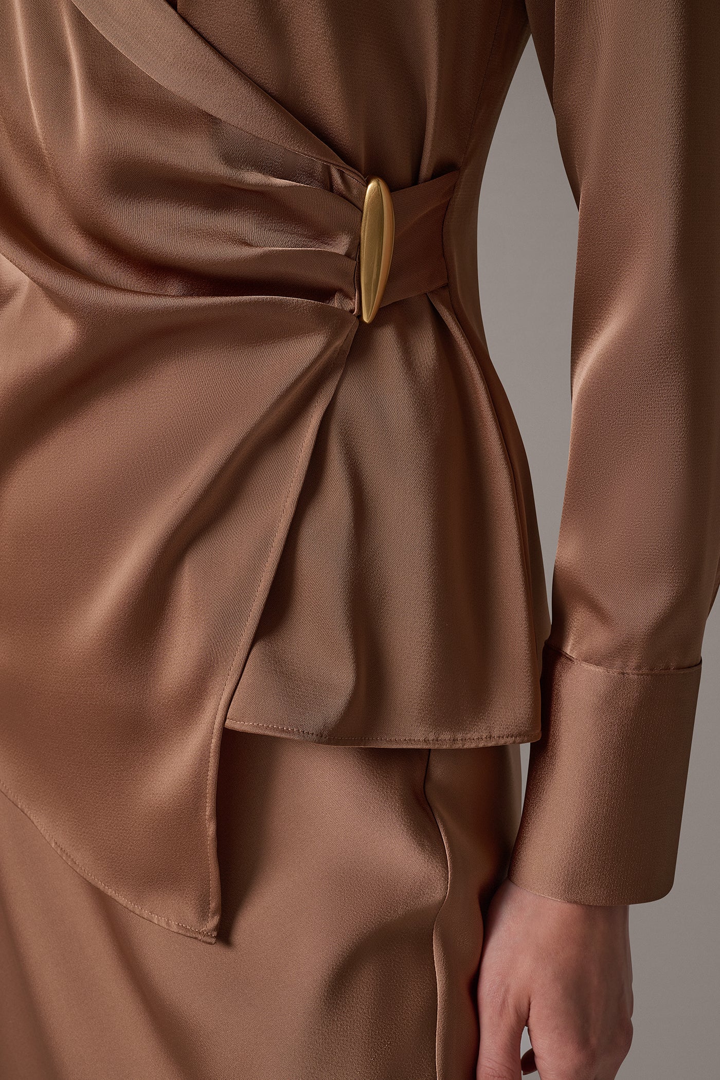 FAUX WRAP LONG-SLEEVE BLOUSE VIEW 8 | New Arrivals