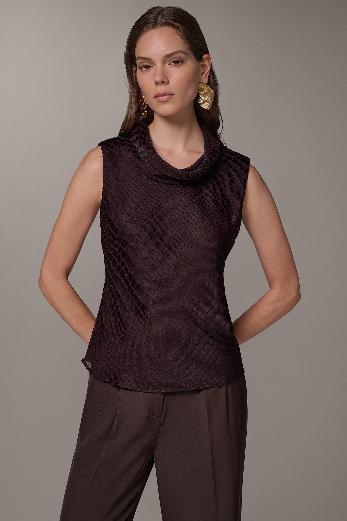 SNAKE-EFFECT BURNOUT BLOUSE VIEW 1