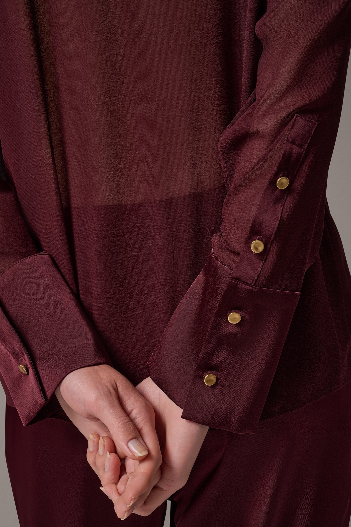 CHIFFON TUXEDO BLOUSE VIEW 8