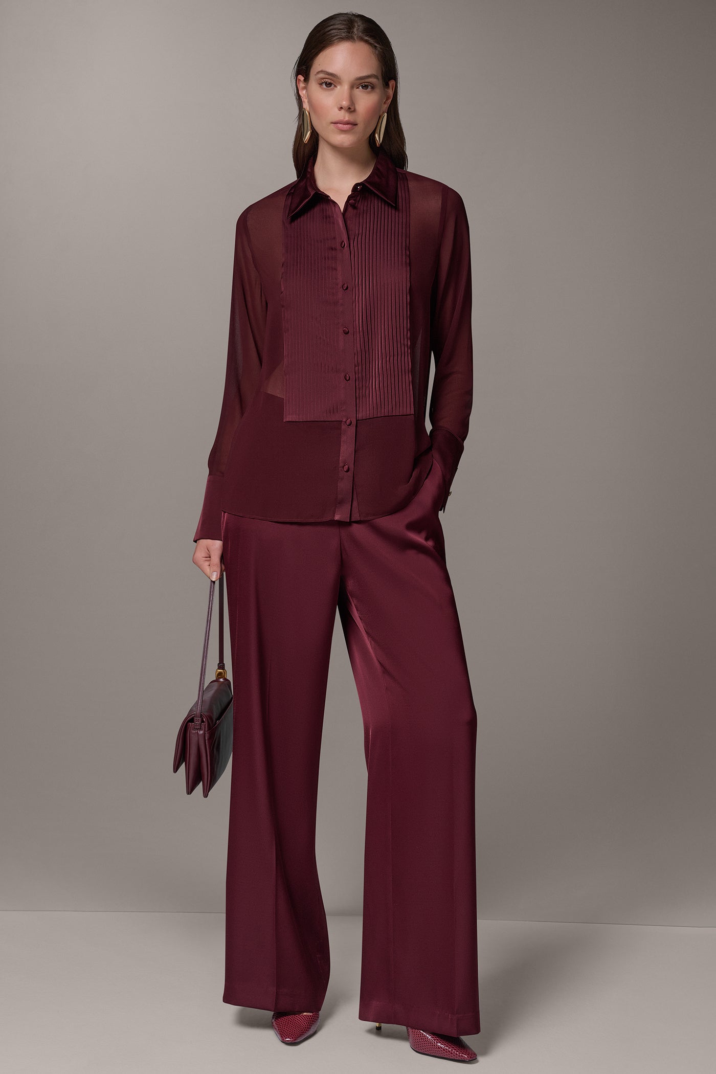 CHIFFON TUXEDO BLOUSE VIEW 7
