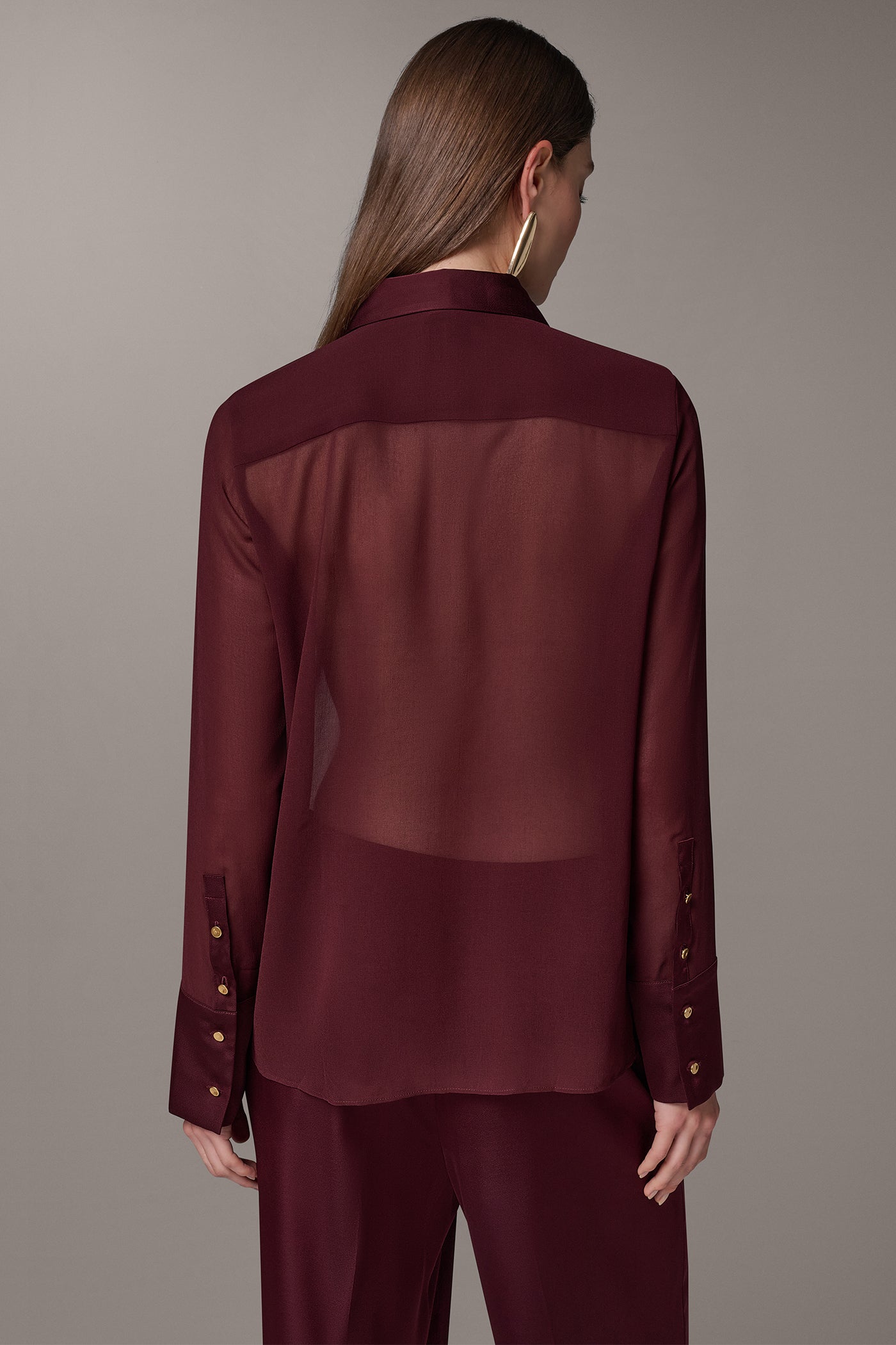 CHIFFON TUXEDO BLOUSE VIEW 3