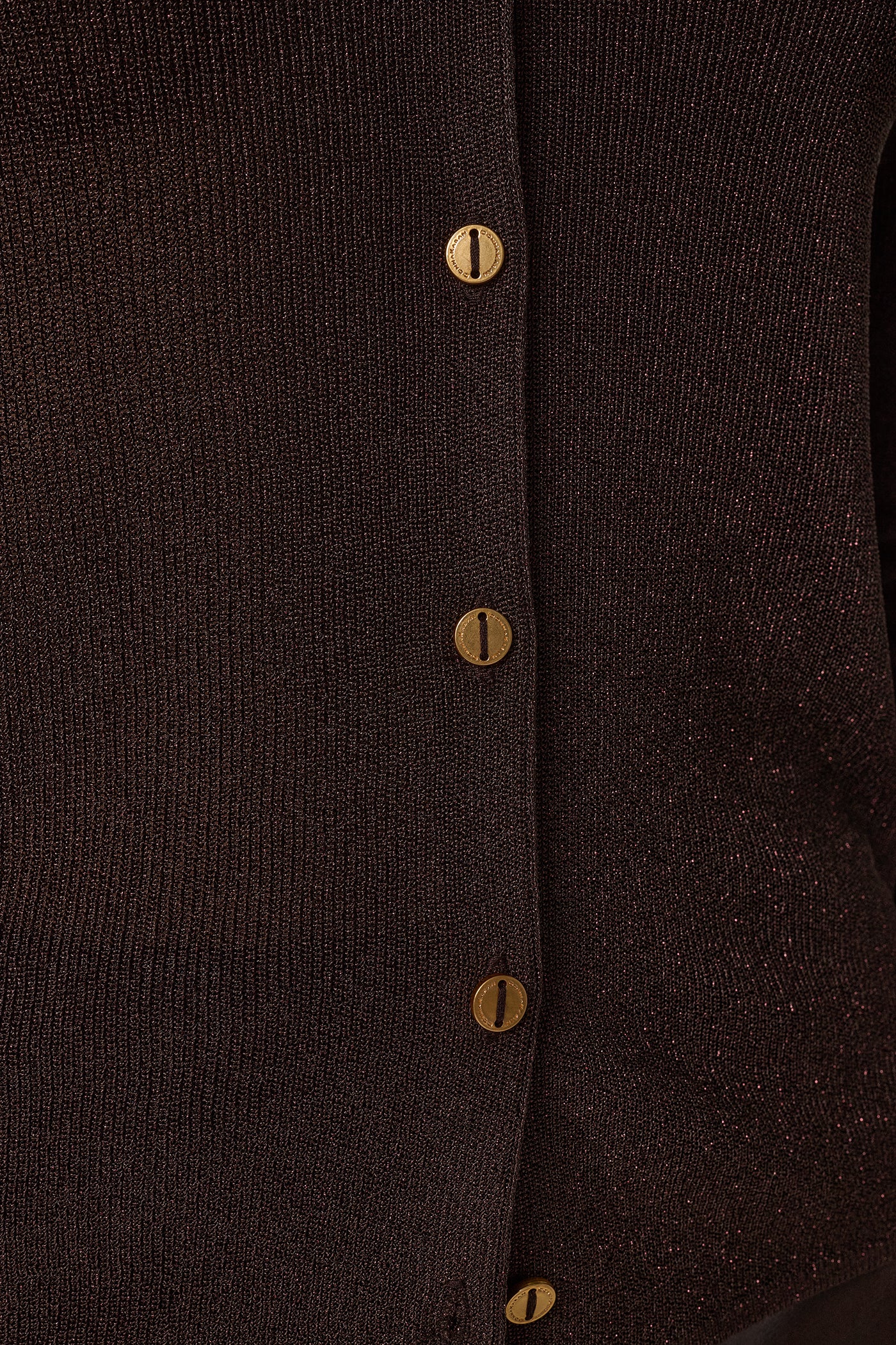 METALLIC BUTTON FRONT SWEATER VIEW 6