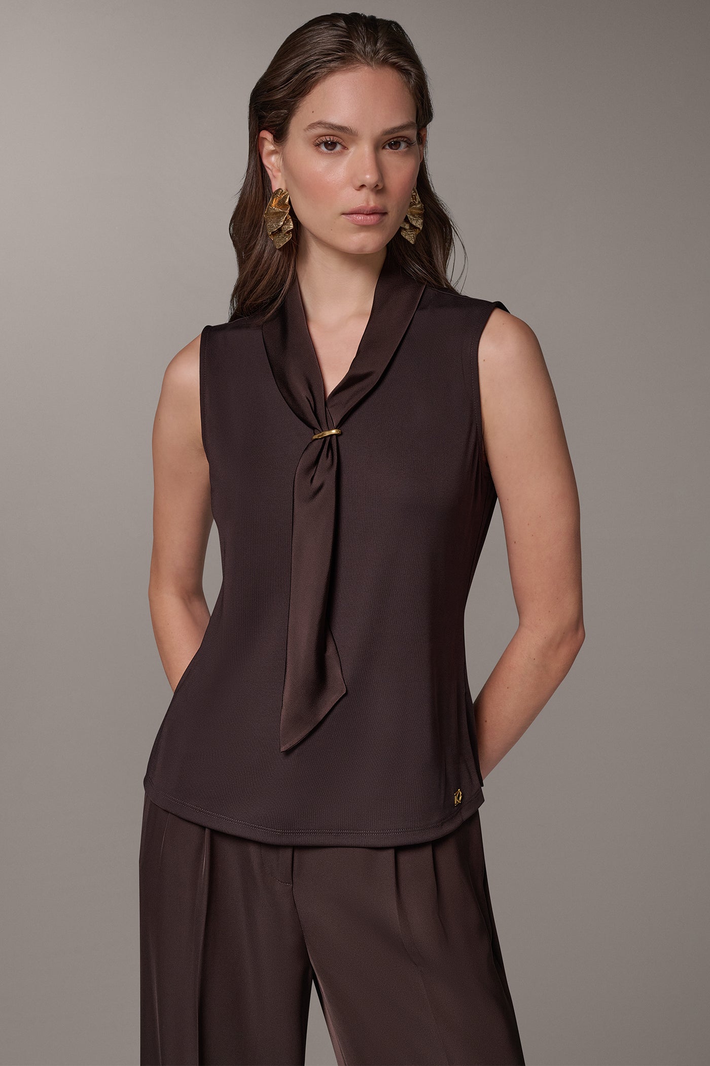 SCARF NECK BLOUSE VIEW 1