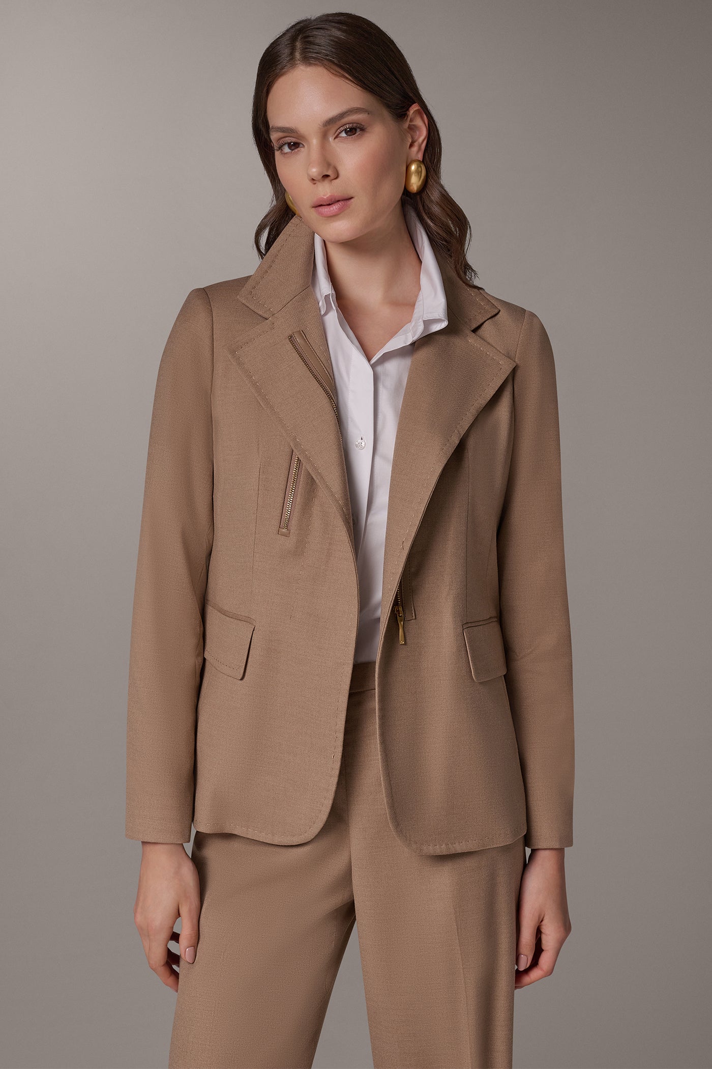 ASYMMETRICAL ZIP FRONT JACKET VIEW 1
