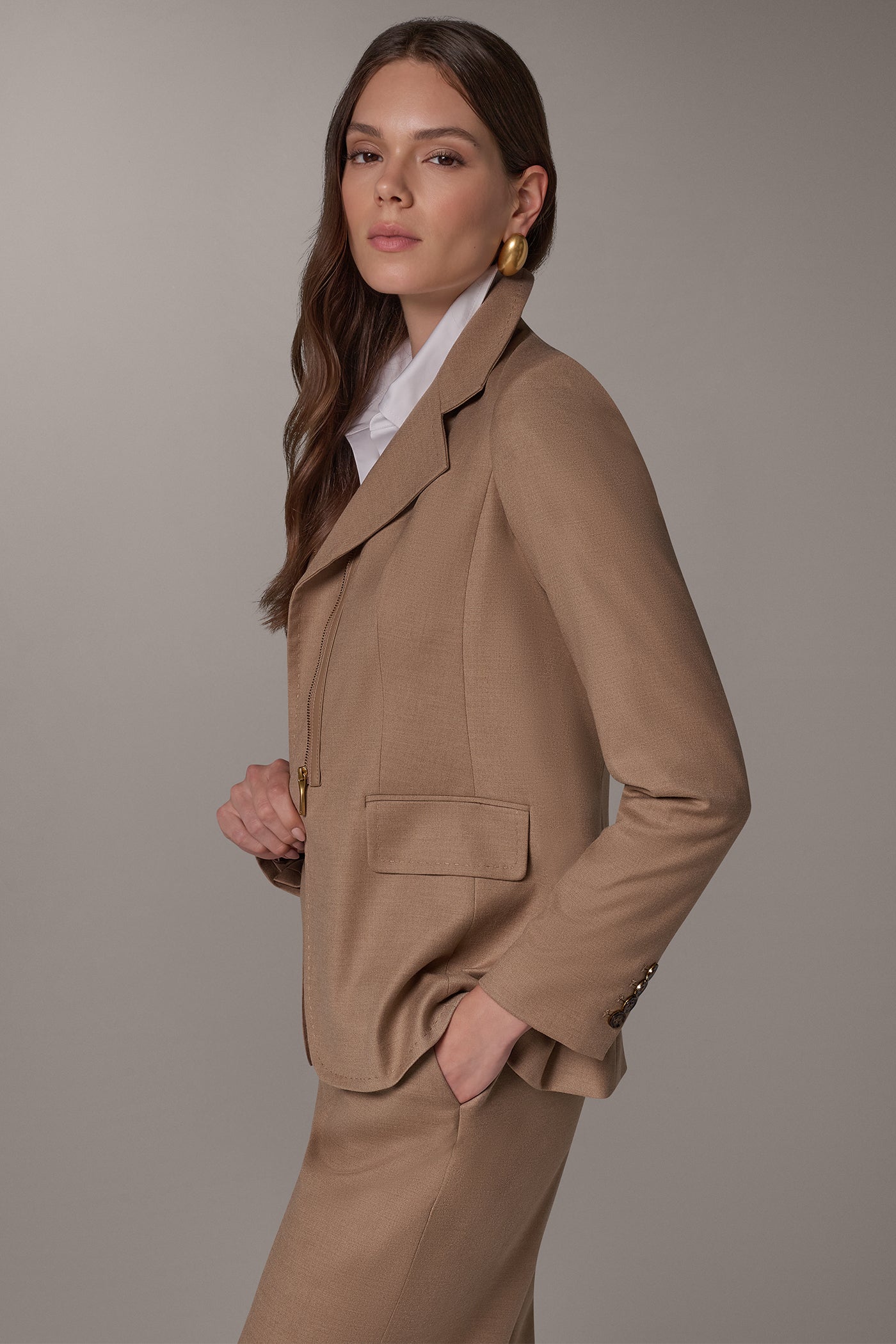 ASYMMETRICAL ZIP FRONT JACKET VIEW 2