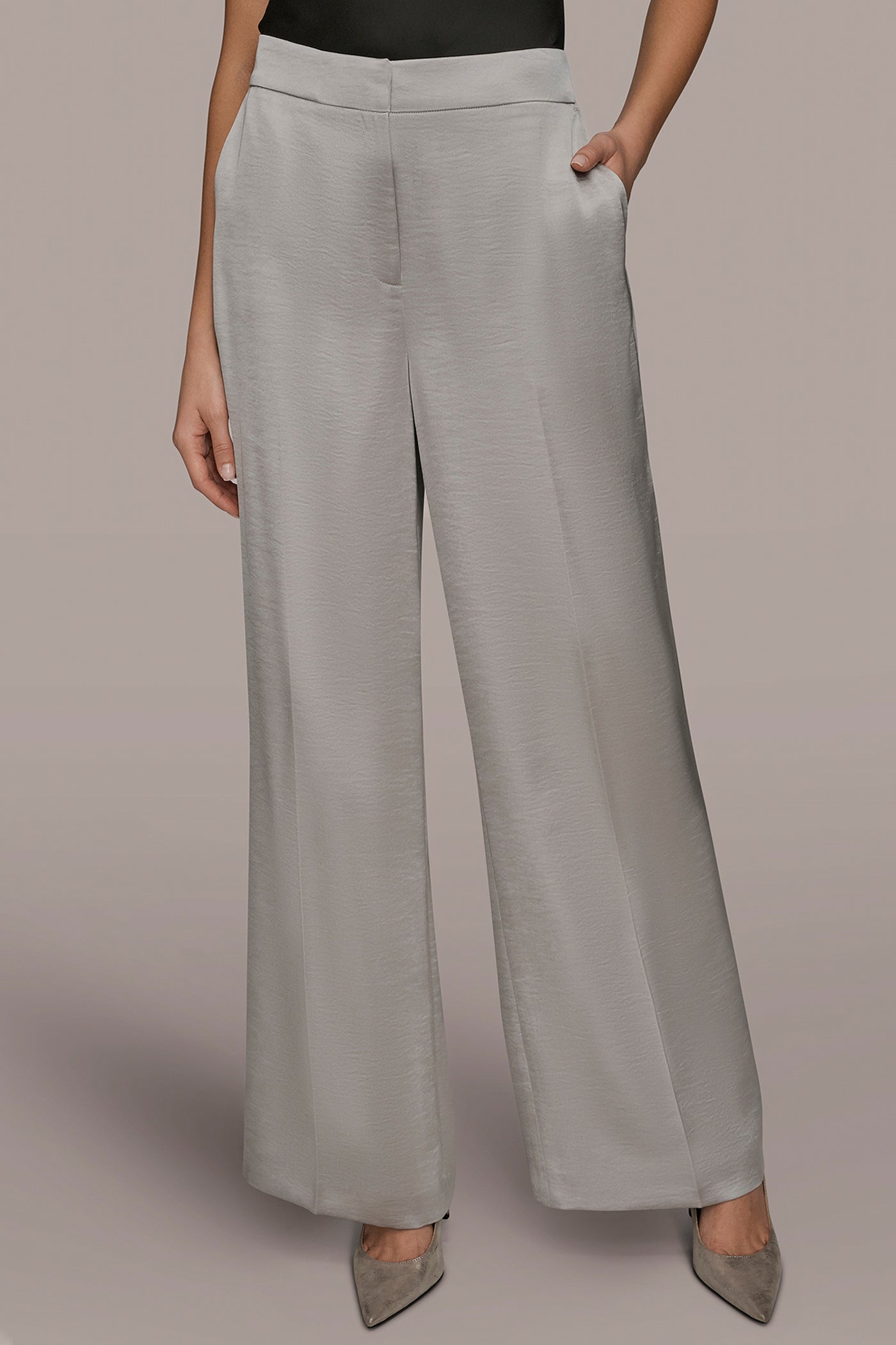 WIDE-LEG CLEAN FRONT PANT | View 1 | Holiday Collection