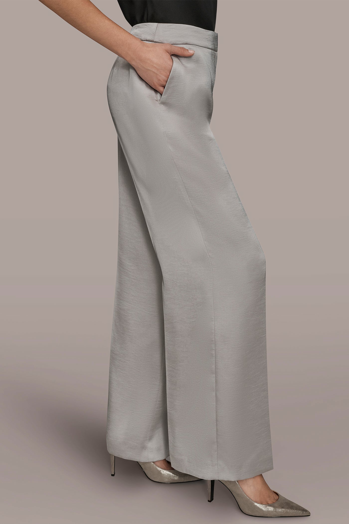 WIDE-LEG CLEAN FRONT PANT VIEW 3 | Holiday Collection