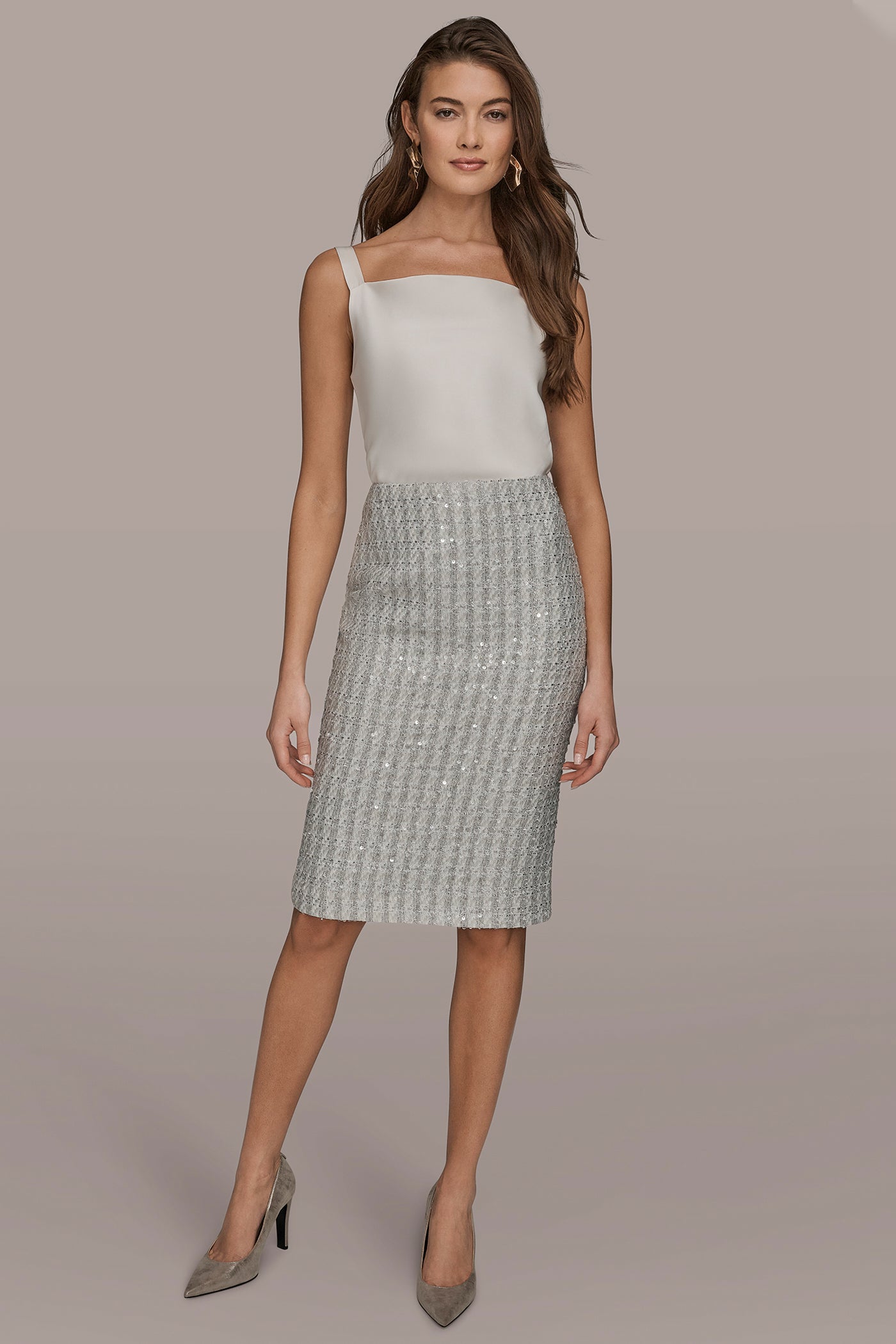 TWEED SEQUIN MIDI SKIRT VIEW 5