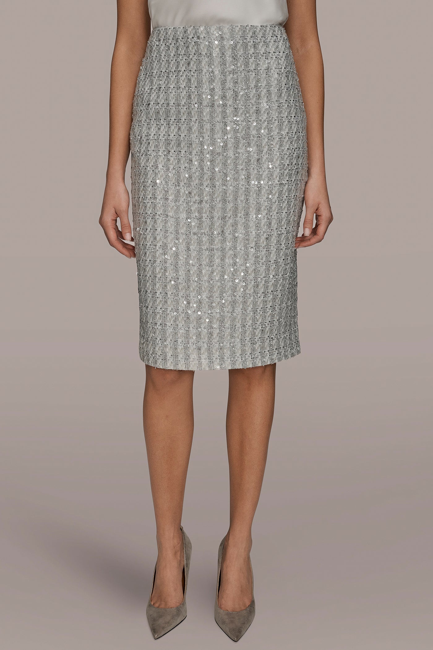 TWEED SEQUIN MIDI SKIRT | View 1 | Products