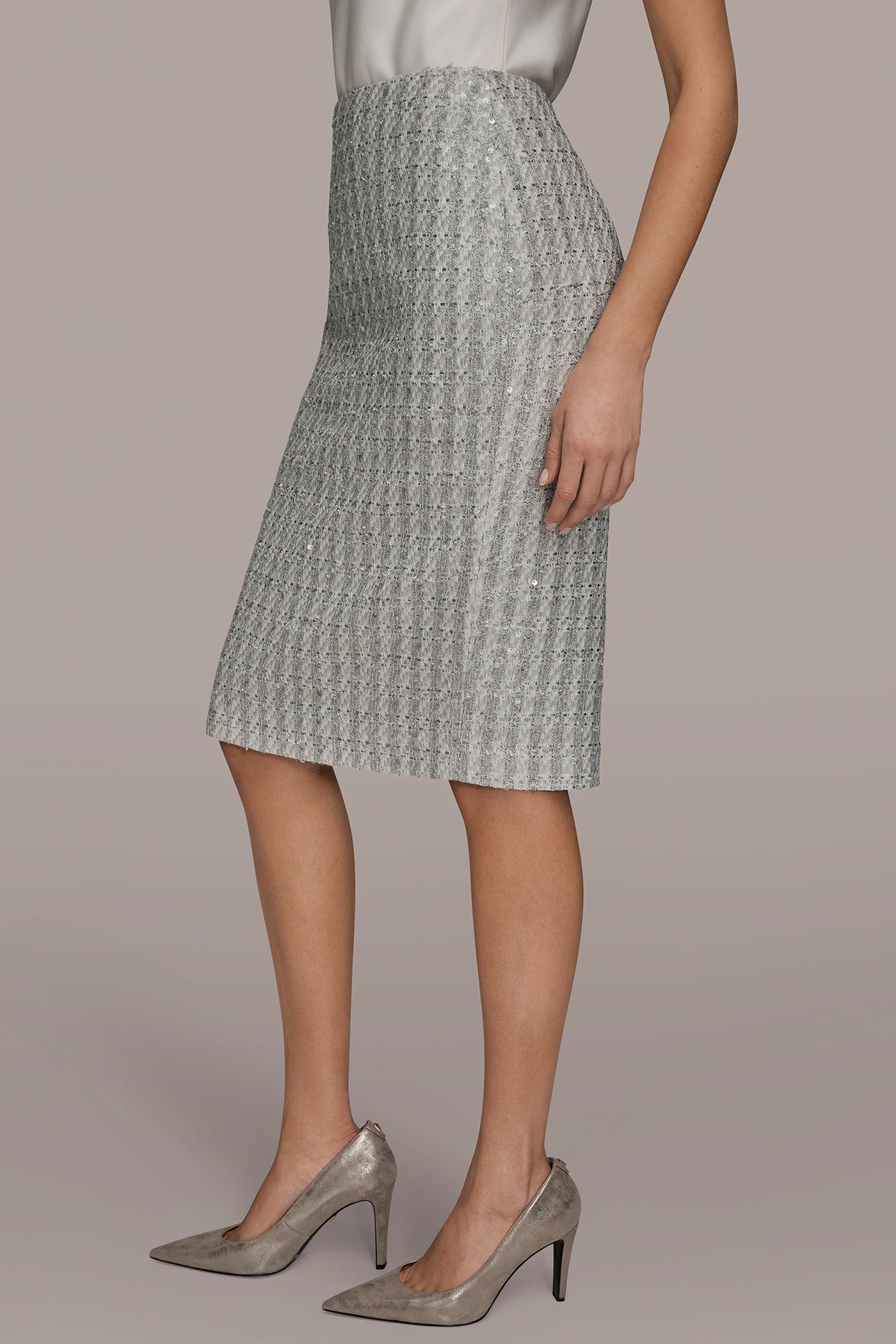 TWEED SEQUIN MIDI SKIRT VIEW 3