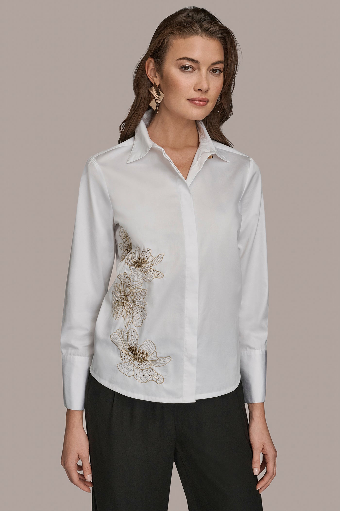 EMBELLISHED COLLARED LONG SLEEVE | View 1 | New Arrivals