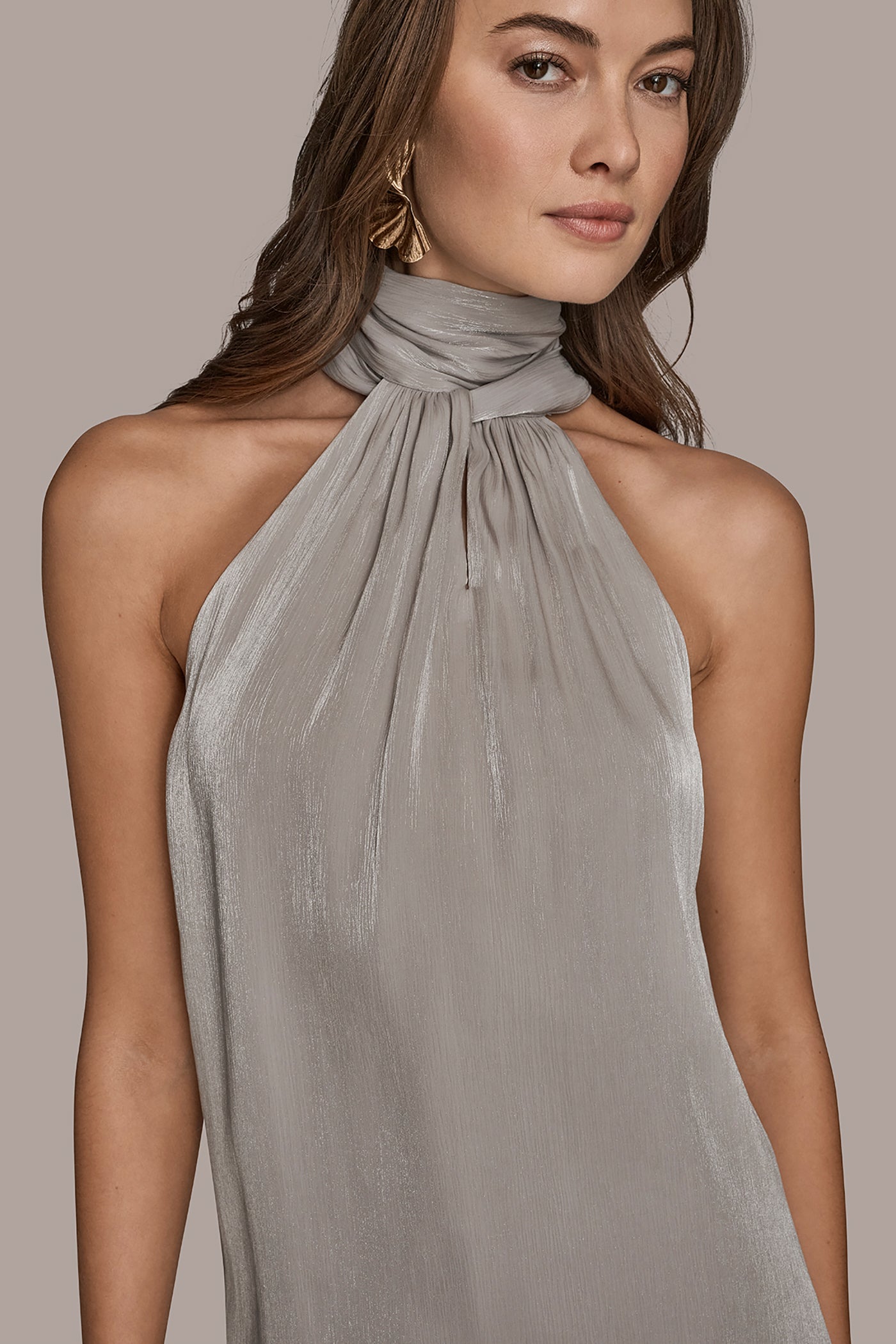 HALTER NECK SLEEVELESS BLOUSE VIEW 4 | Suits and Separates