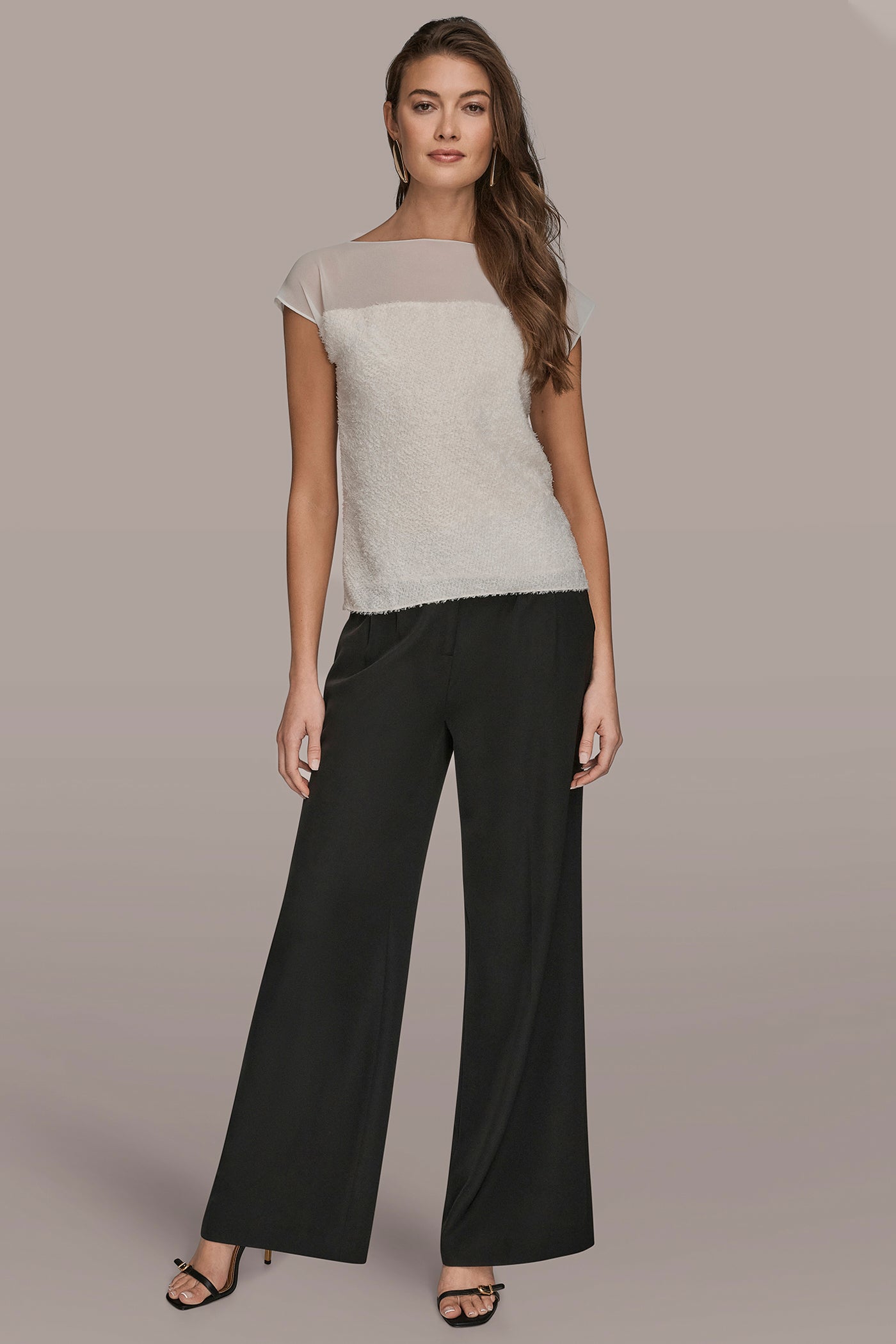 EMBELLISHED SHORT SLEEVE SHEER BLOUSE VIEW 6 | Tops