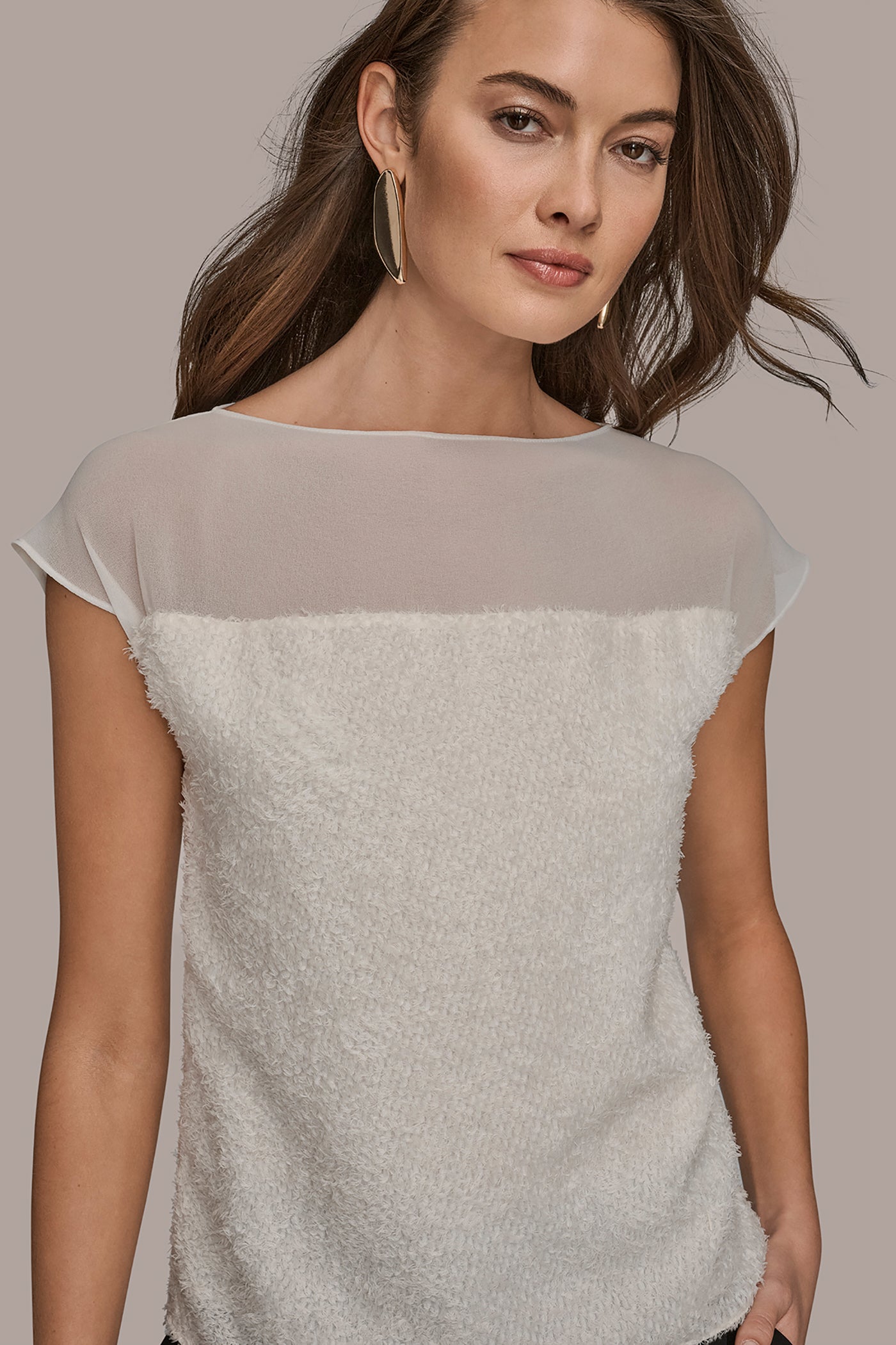 EMBELLISHED SHORT SLEEVE SHEER BLOUSE VIEW 4 | Tops