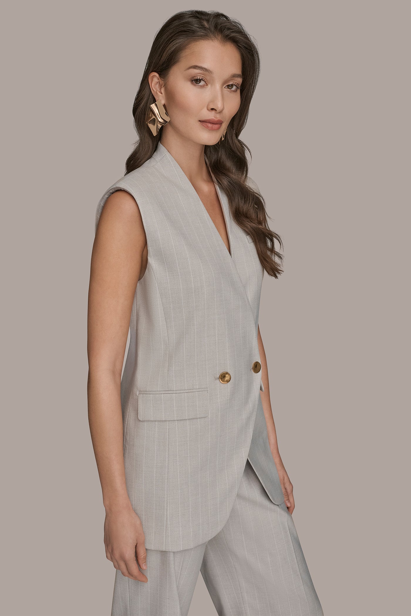 PINSTRIPE VEST VIEW 3 | Blazers & Vests