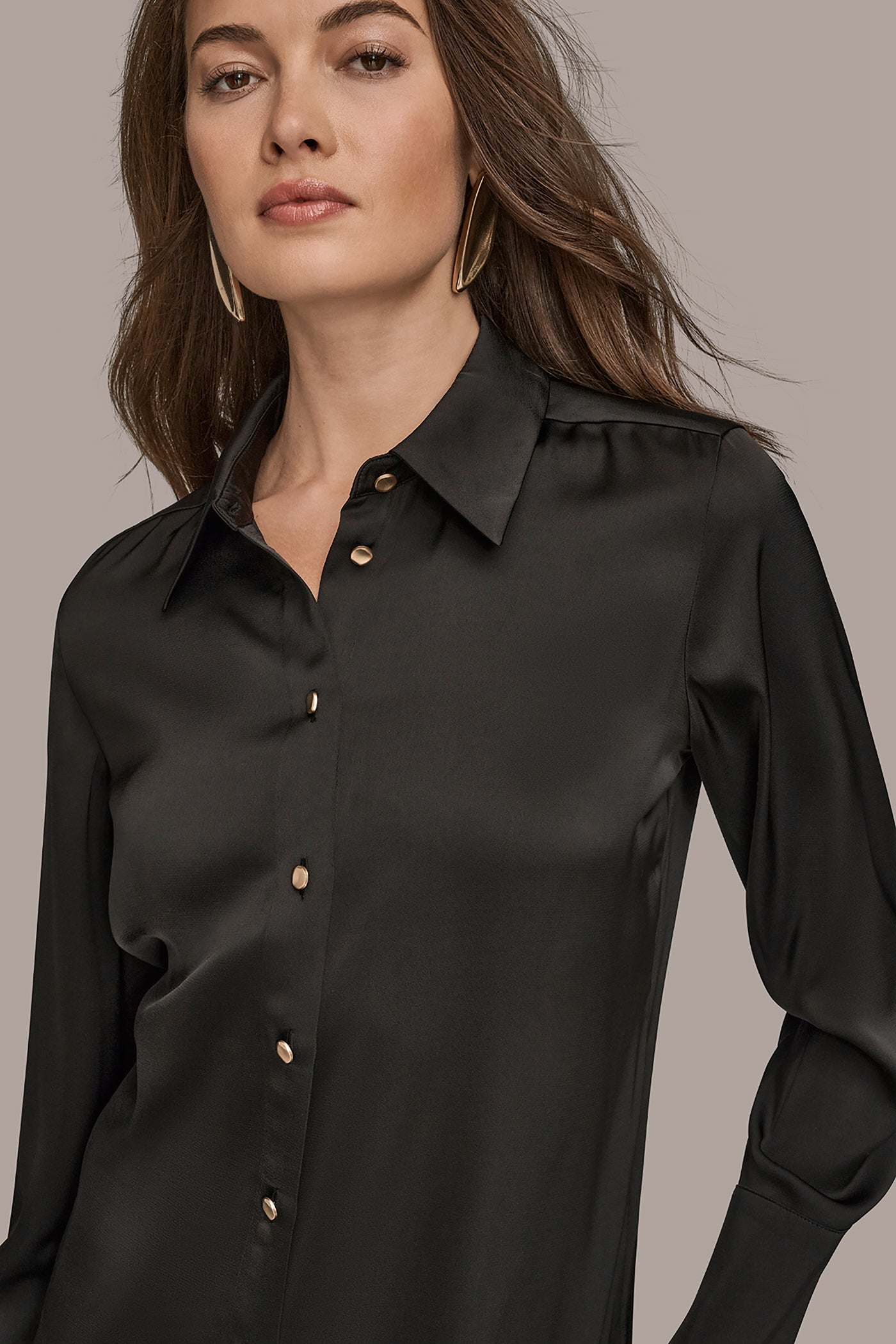 SILK BUTTON DOWN BLOUSE VIEW 3 | Suits and Separates