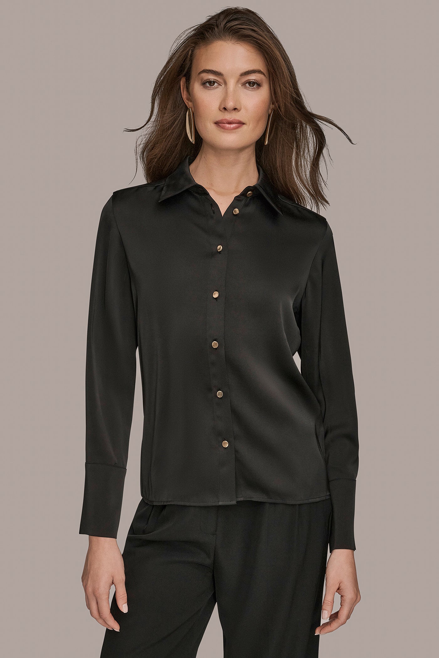 SILK BUTTON DOWN BLOUSE | View 1 | Suits and Separates