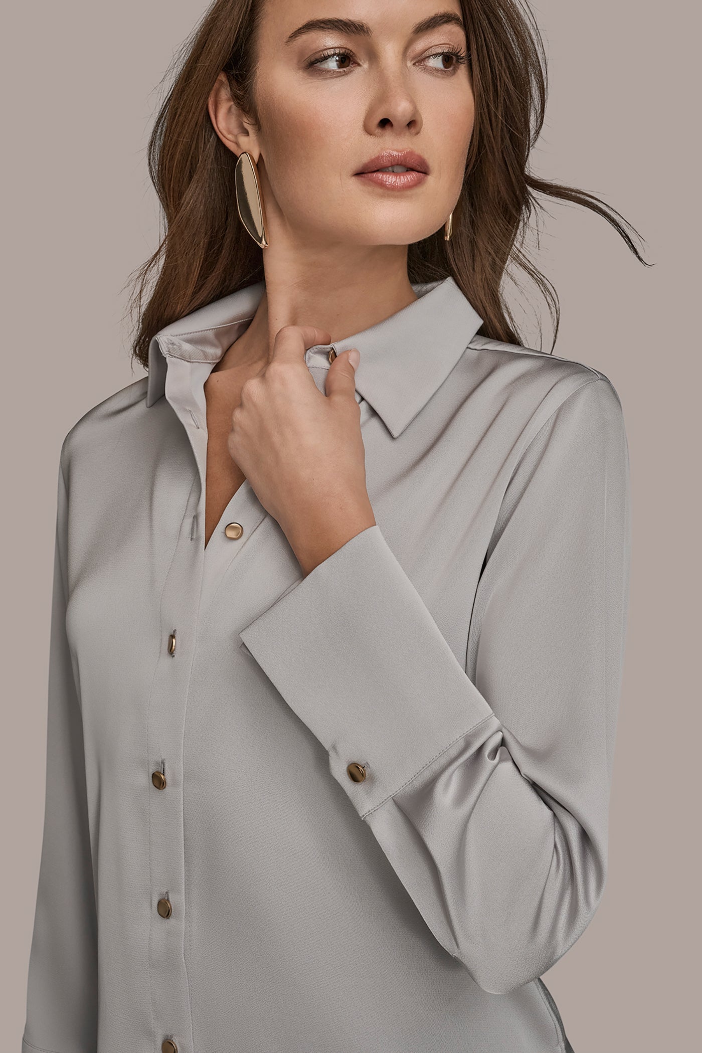 SILK BUTTON DOWN BLOUSE VIEW 5 | Suits and Separates