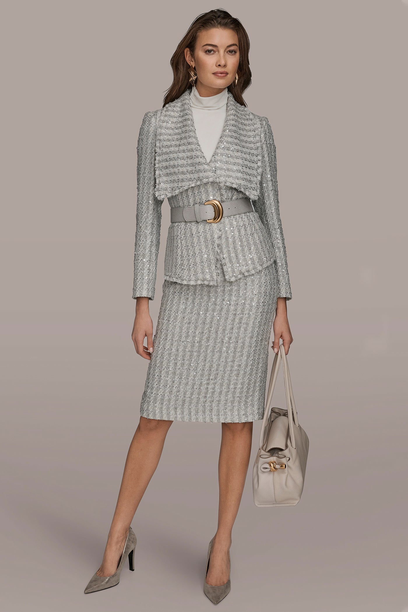 TWEED BELTED JACKET VIEW 7 | Luxe Layers