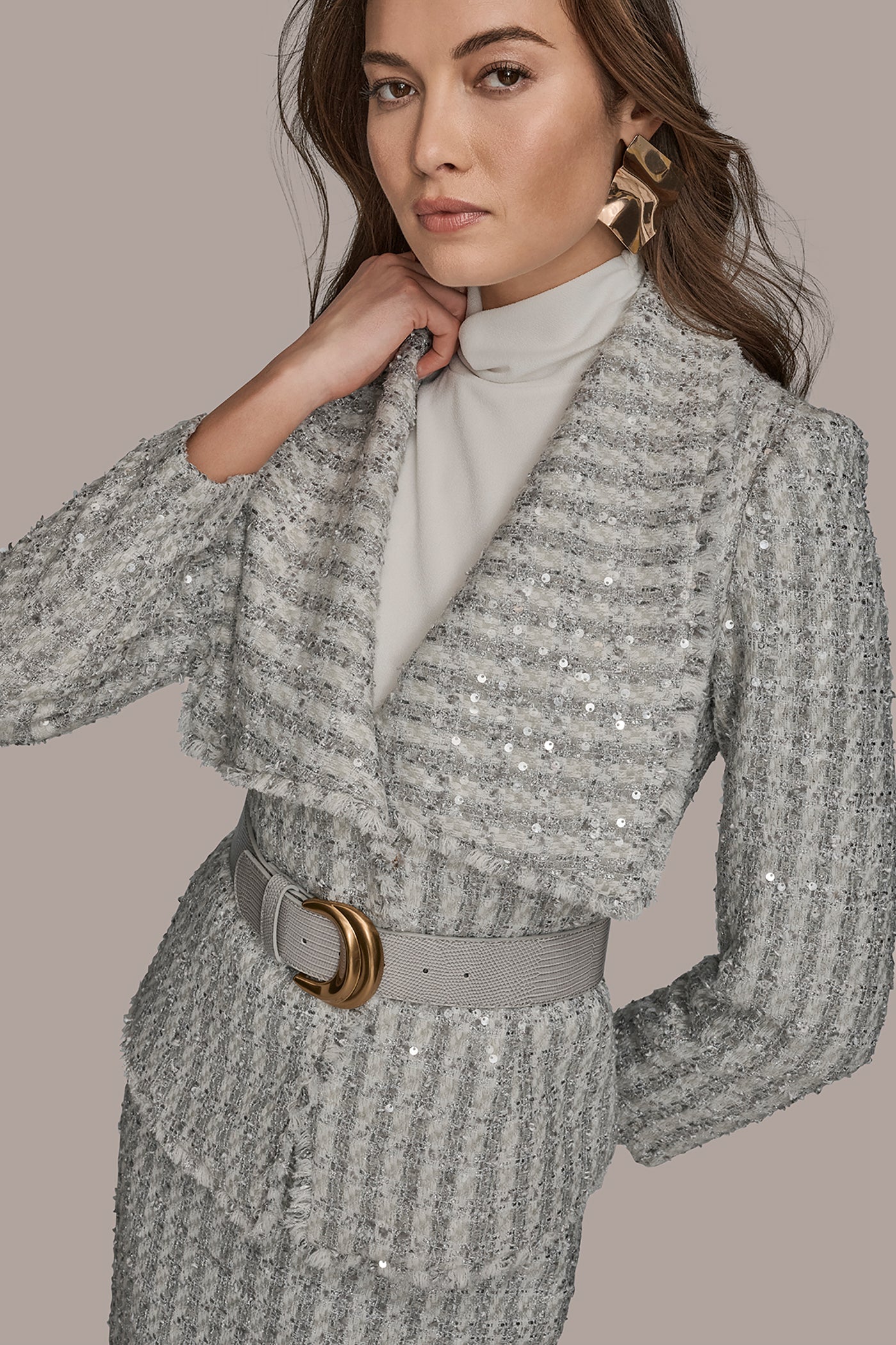 TWEED BELTED JACKET VIEW 4 | Luxe Layers