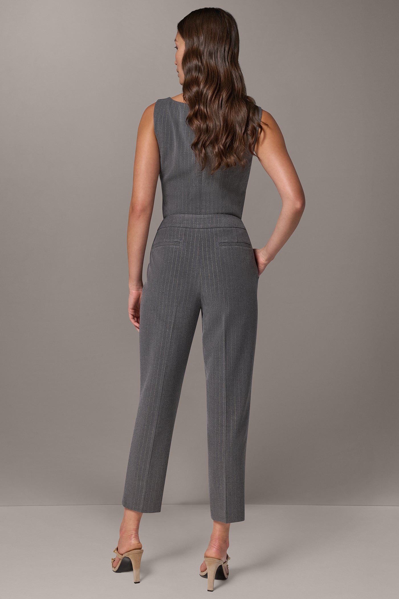PIN-STRIPE HIGH RISE SLIM ANKLE PANT VIEW 8 | Clothing