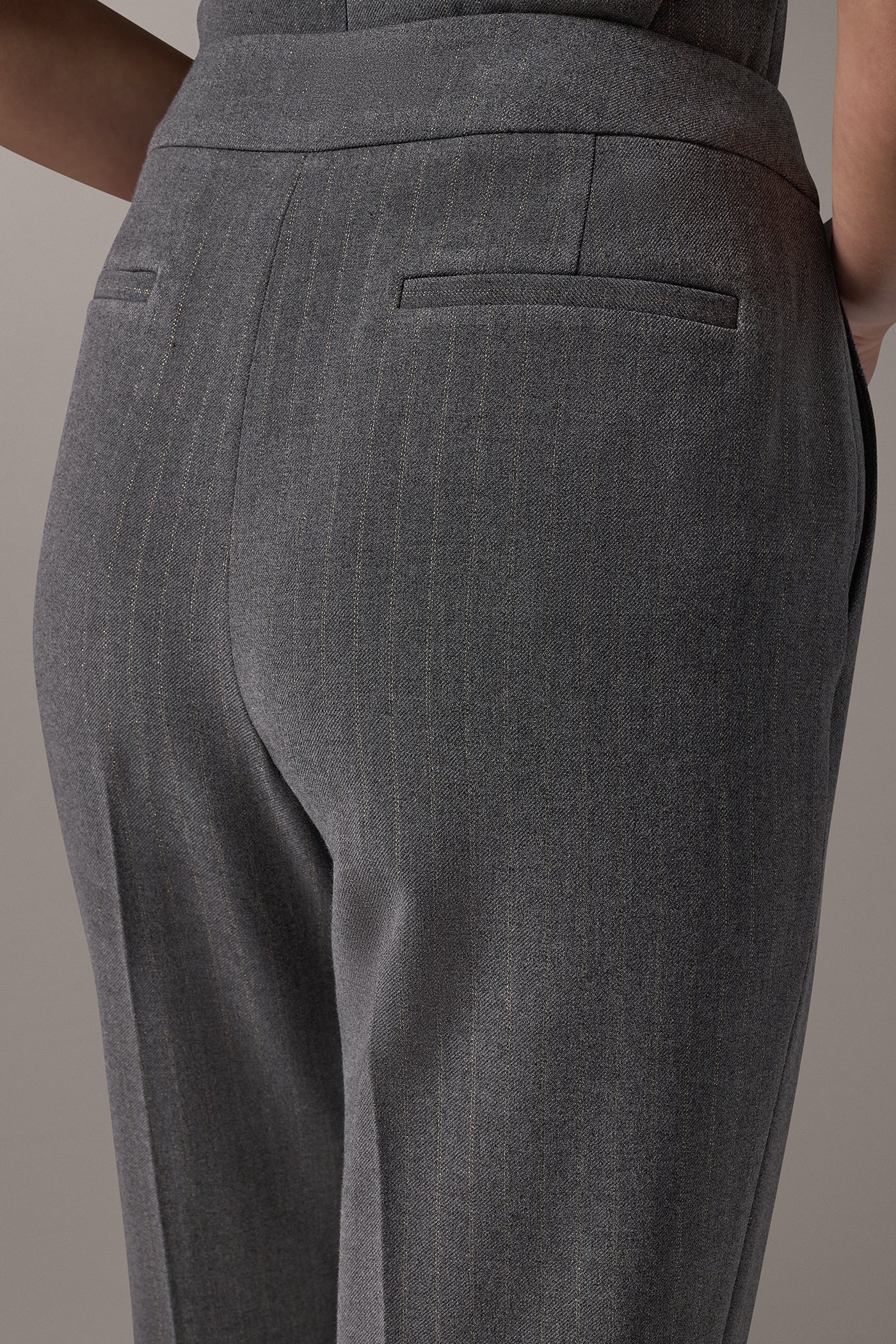 PIN-STRIPE HIGH RISE SLIM ANKLE PANT VIEW 4 | Clothing