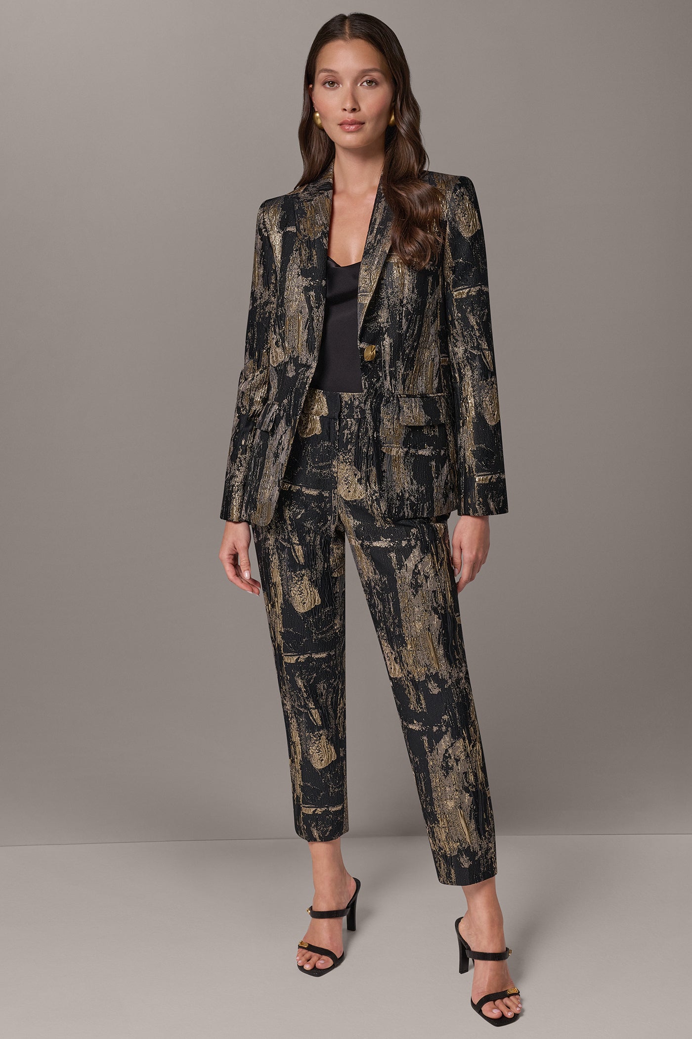 METALLIC ONE-BUTTON BLAZER VIEW 9