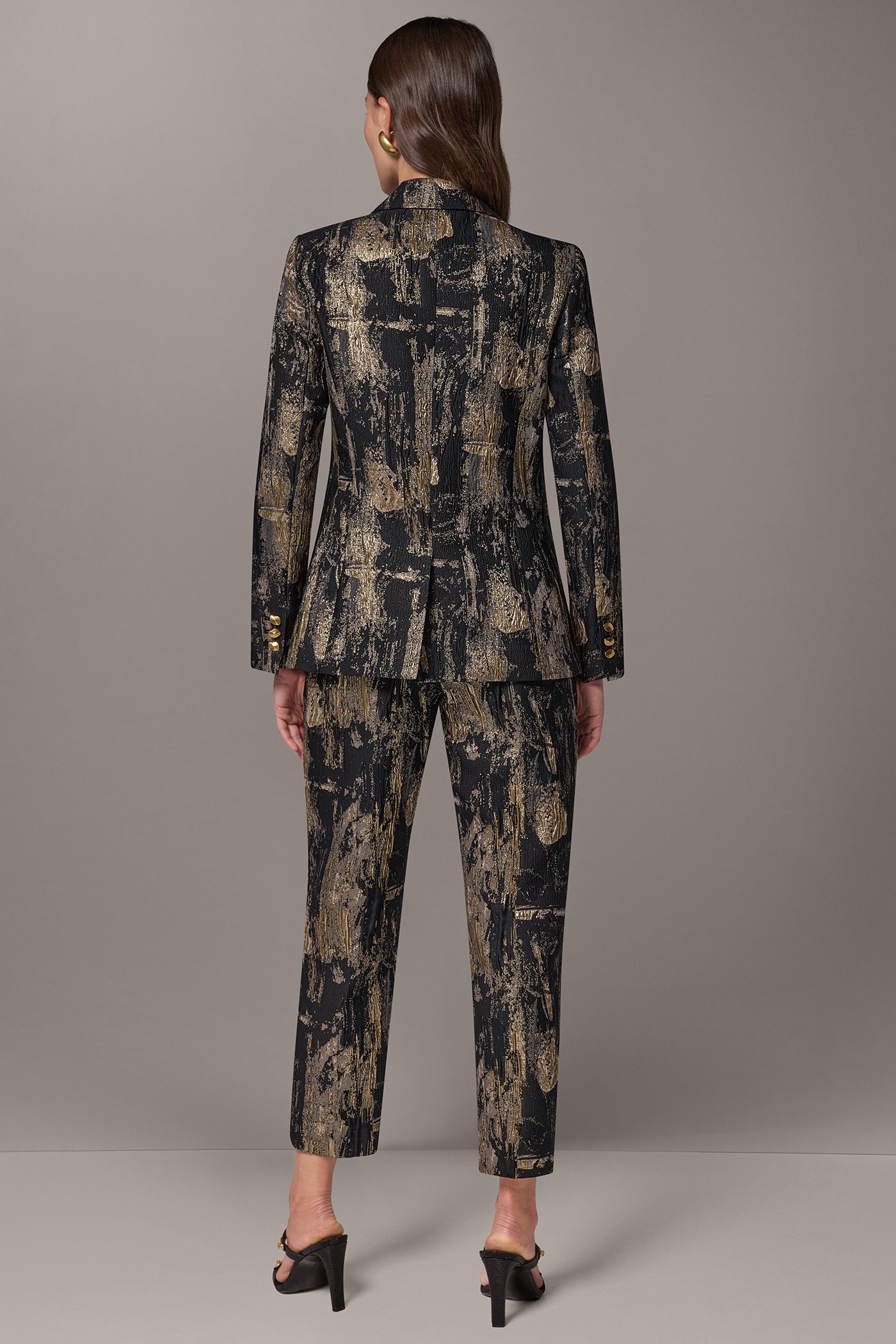 METALLIC ONE-BUTTON BLAZER VIEW 12