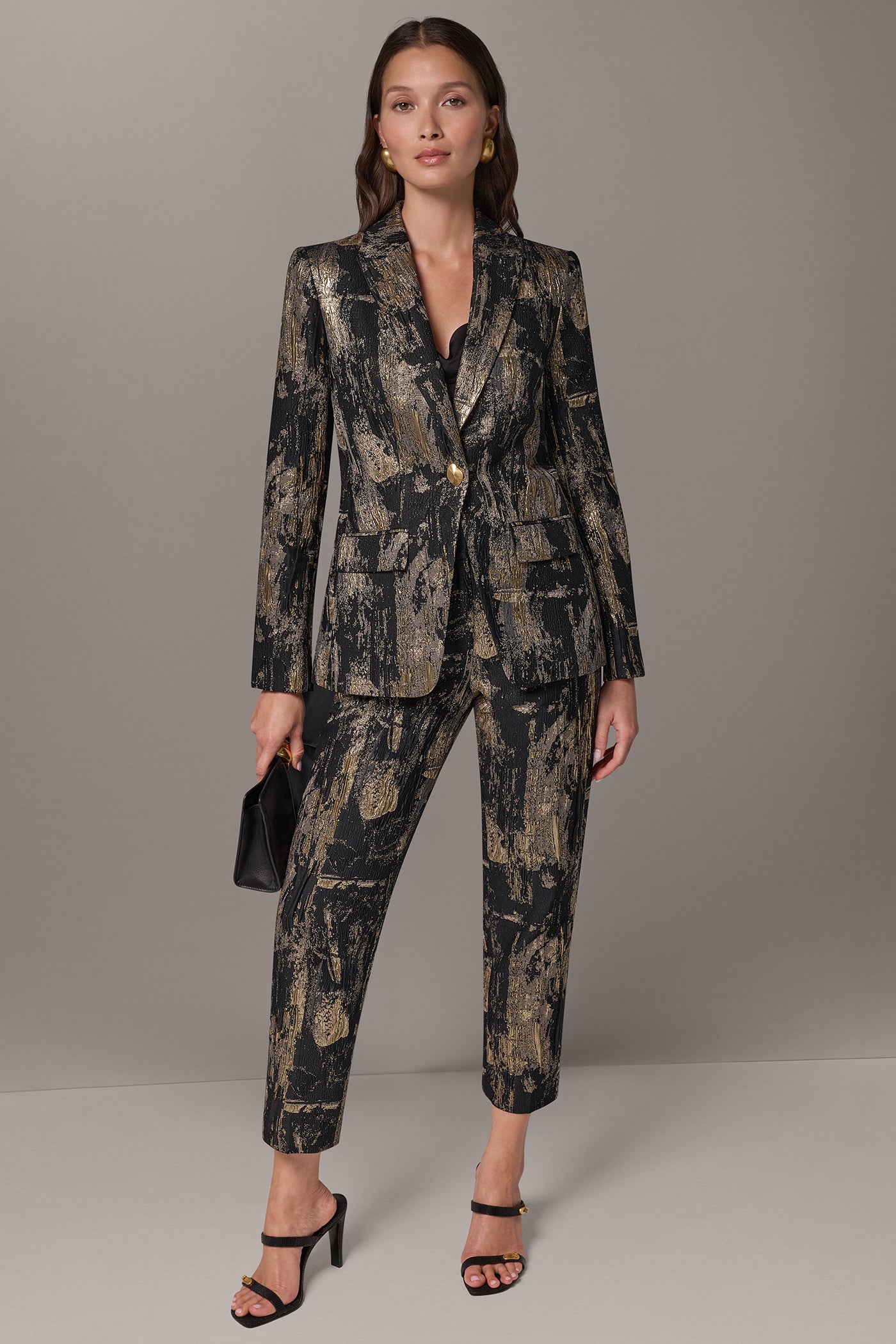 METALLIC ONE-BUTTON BLAZER VIEW 14